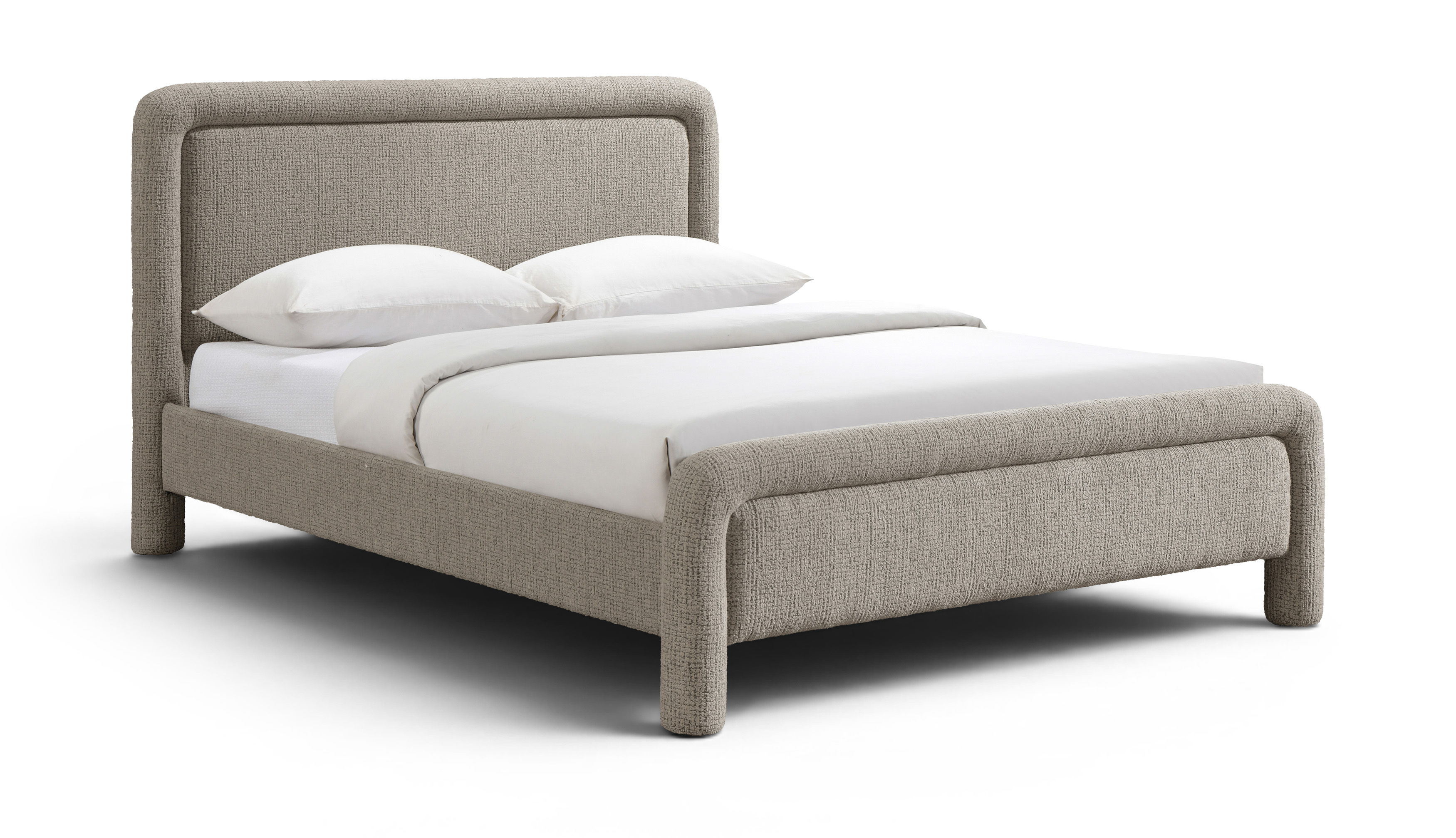 Baylor - Fabric With Interwoven Chenille Upholstered King Bed - Taupe