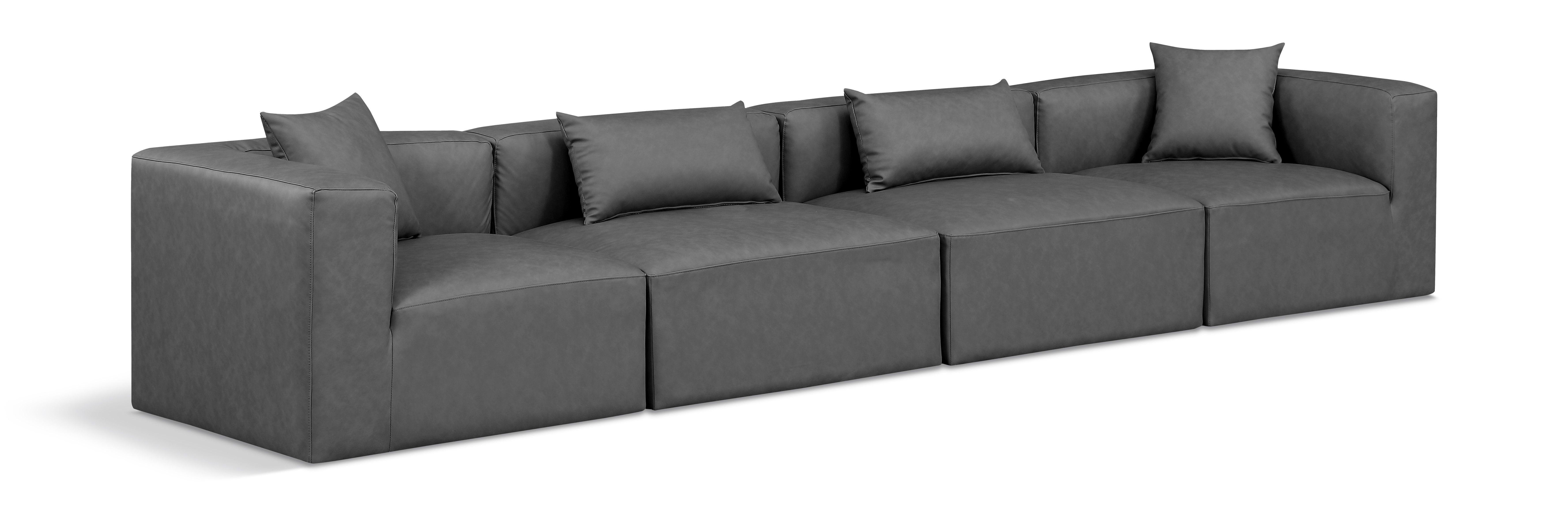 Cube - Modular 4 Seat Sofa - Charcoal Gray