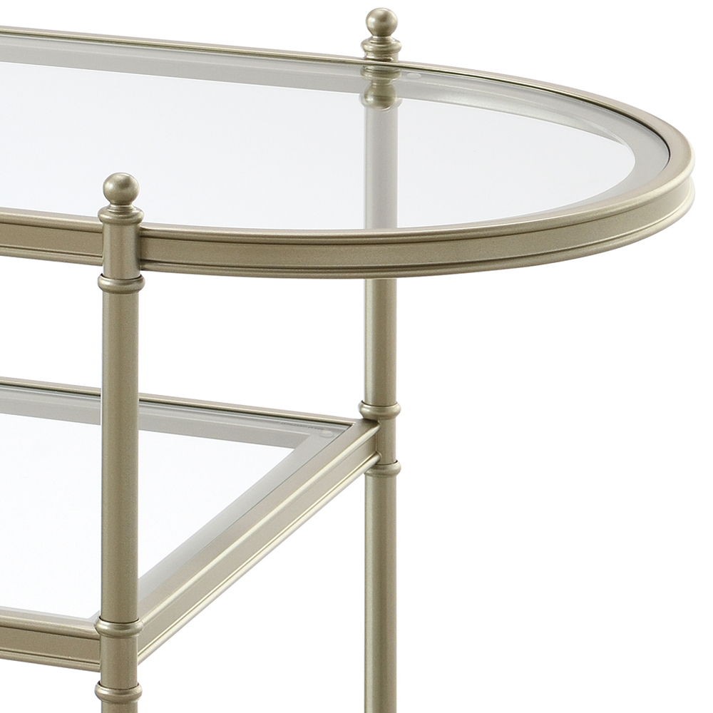Zaba - TV Stand - Glass Top & Champagne, silver, view 3