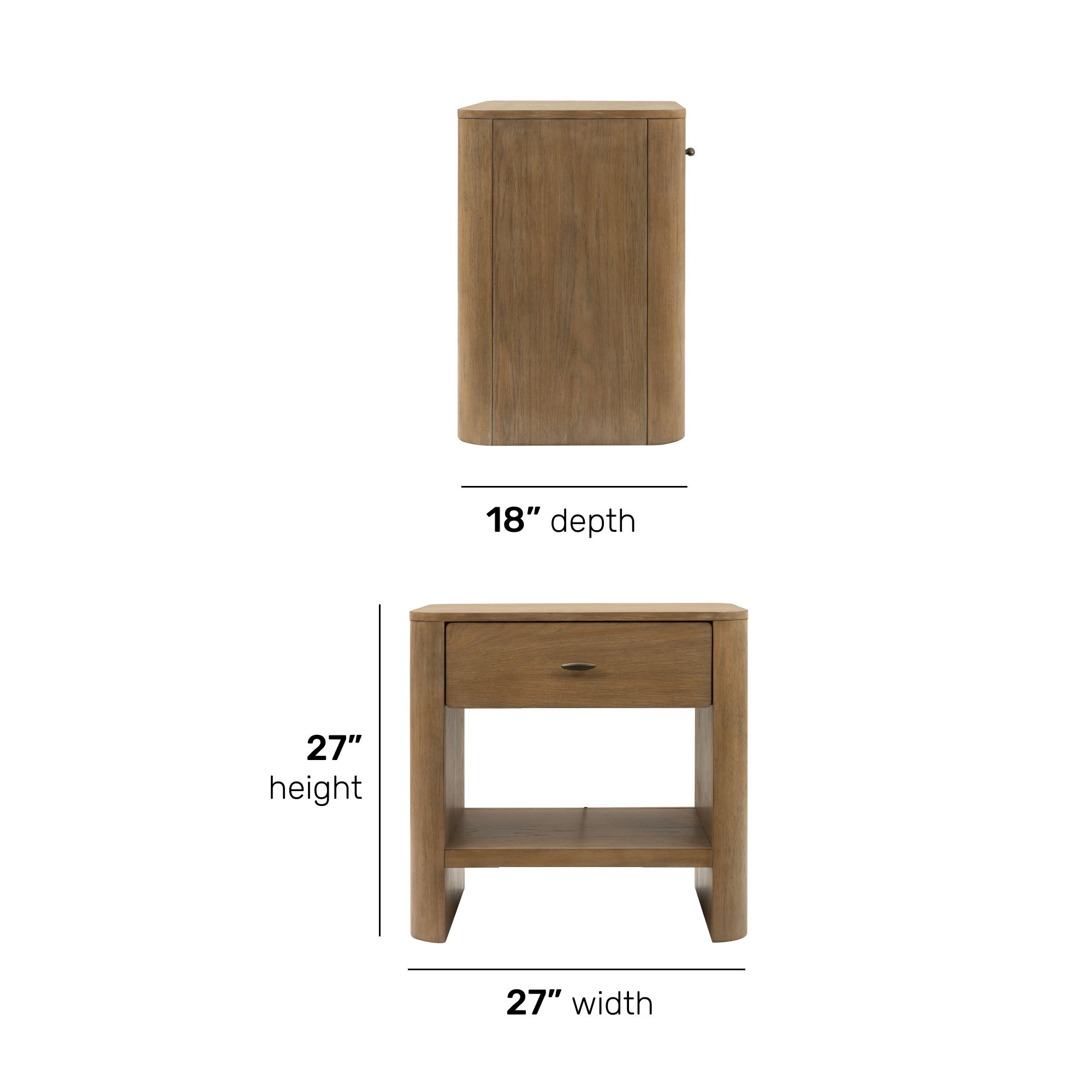 Normandy - Open Nightstand - Light Brown, light brown, view 7