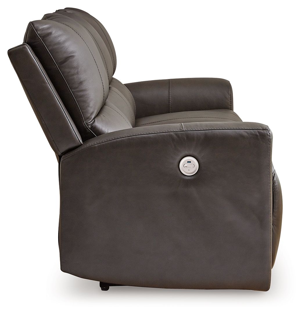 Ashley Furniture Boxmere - 2 Pc. - Power Reclining Sofa, Power Reclining Loveseat With Console - Storm - Image 5