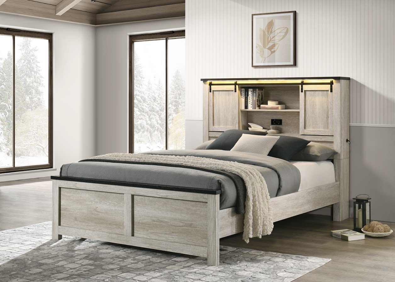 B263 - Queen Bed - Antique White