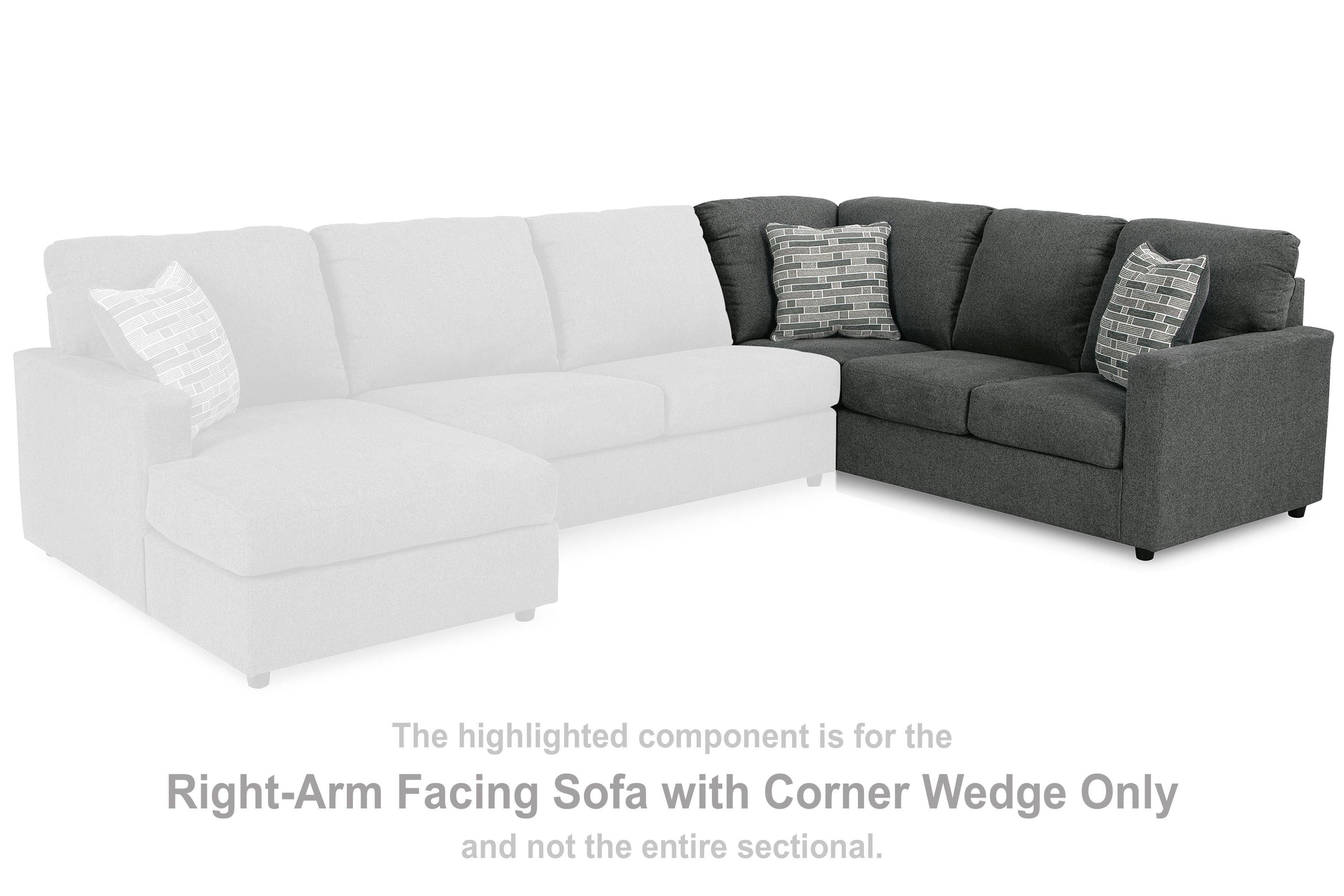Edenfield - RAF Sofa w/Corner Wedge - Charcoal