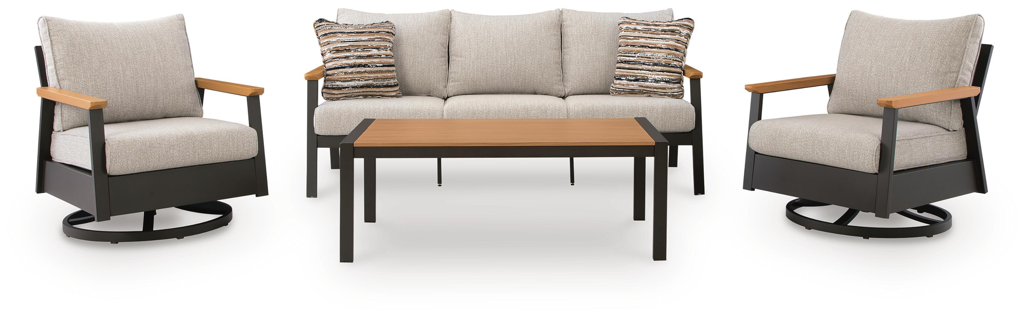 Carmel Highlands – Sofa, Chairs, Table Set (Set of 4) – Dark Brown