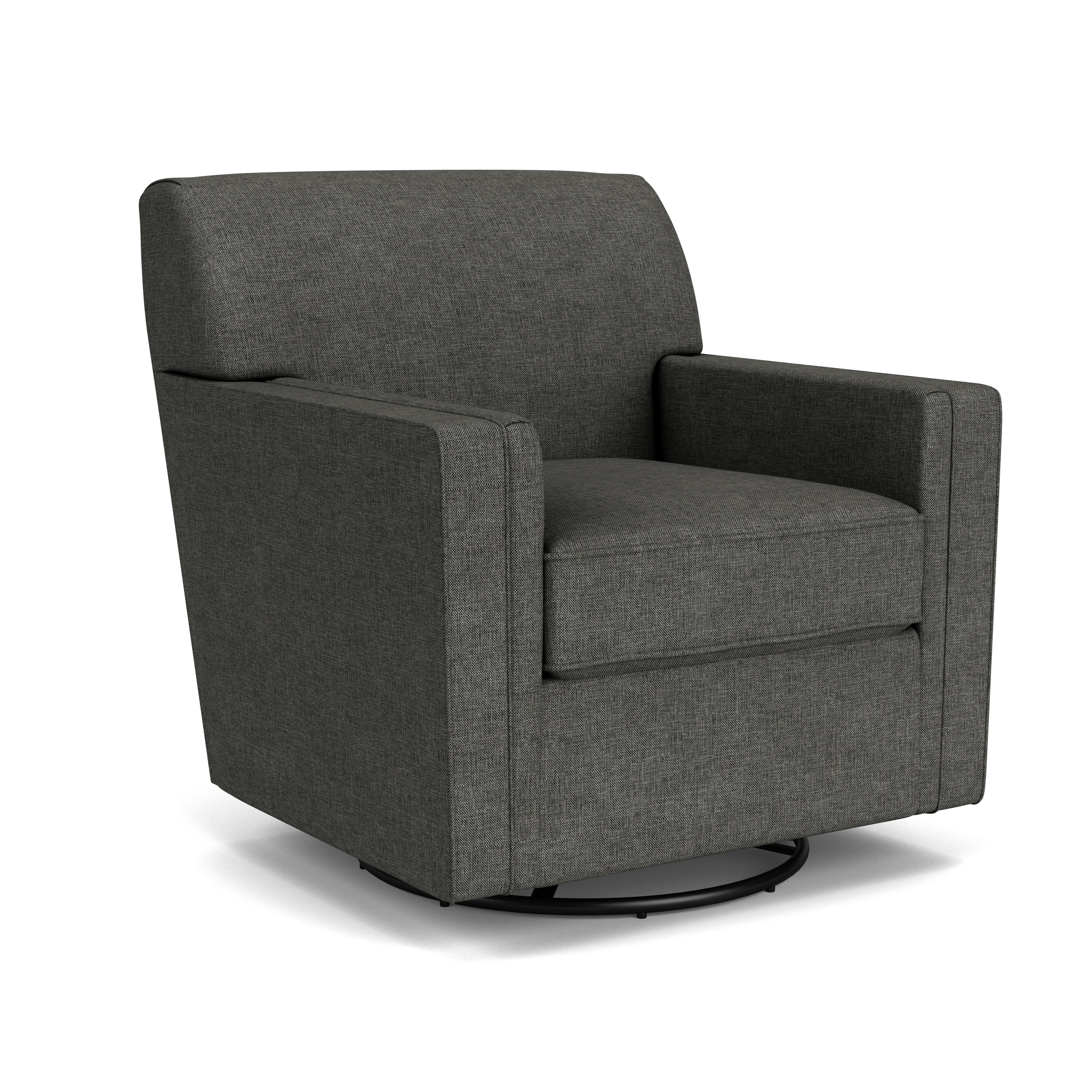 Nora - Fabric Swivel Chair, dark gray, view 3