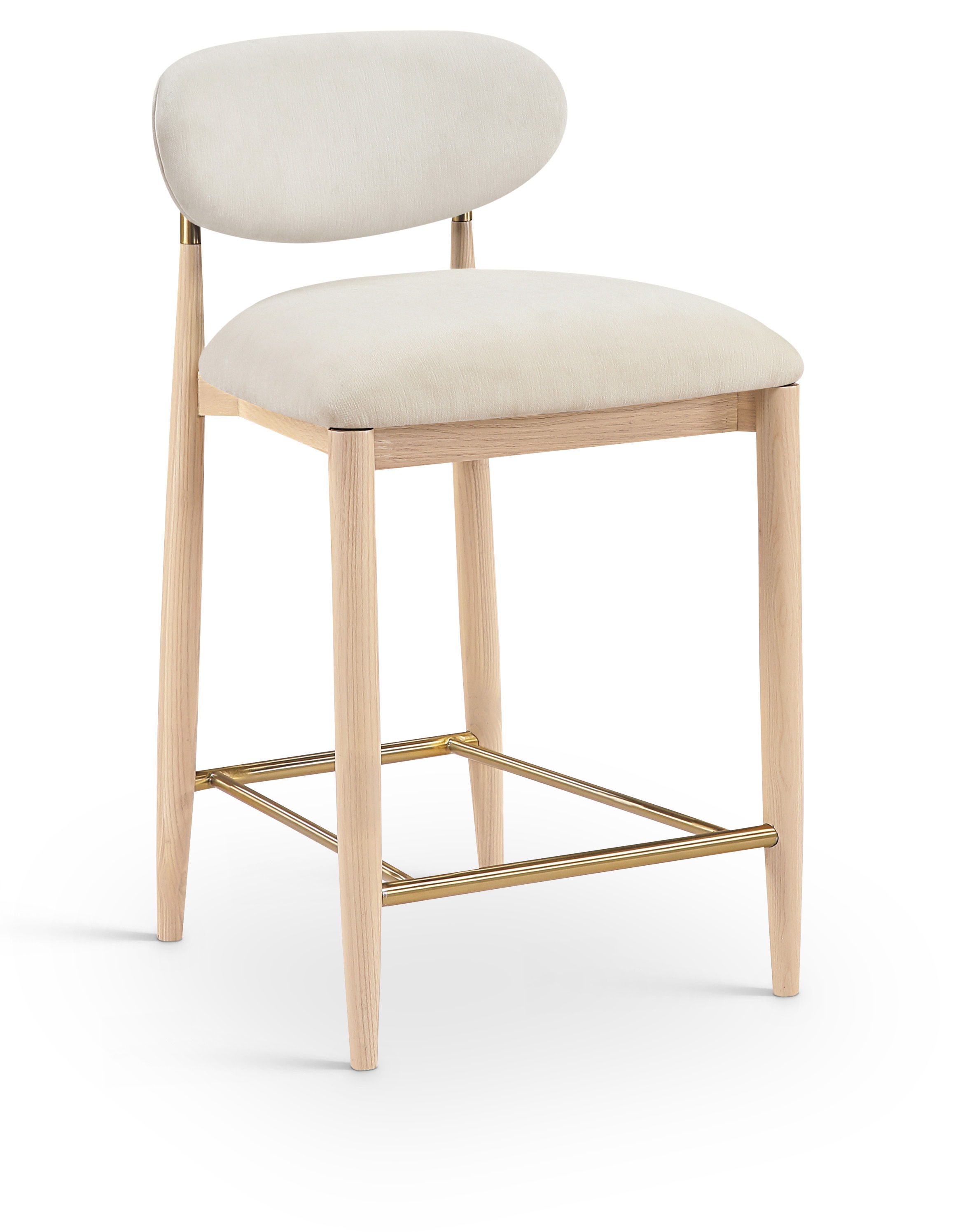 Riccio - Performance Fabric Upholstered Stool - Cream