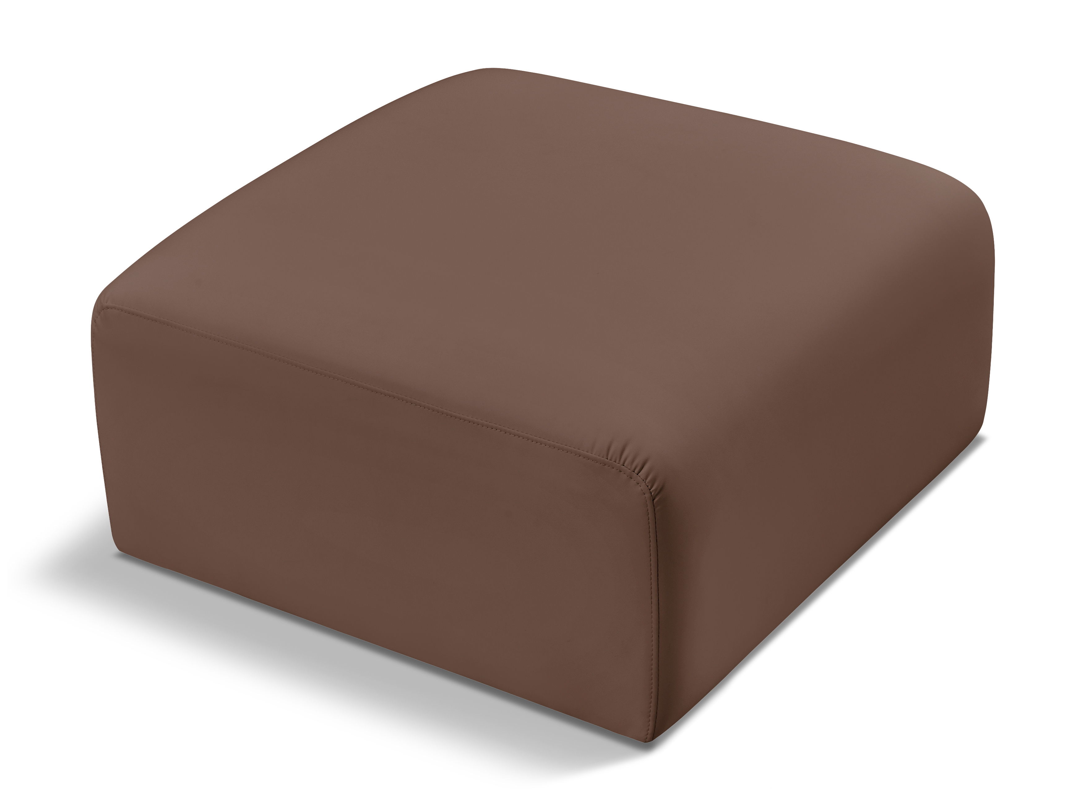 Arc - Faux Leather Ottoman - Brown