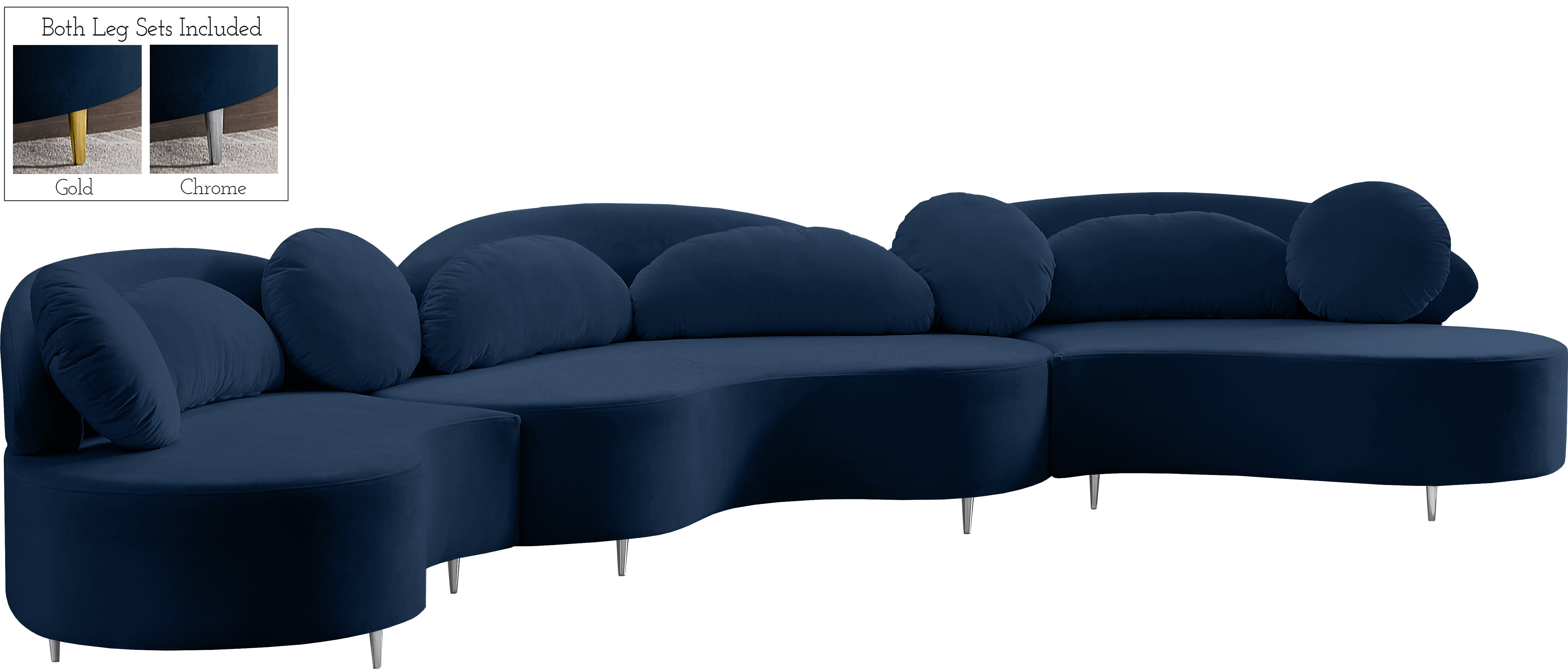Vivacious - 3 Piece Sectional - Navy