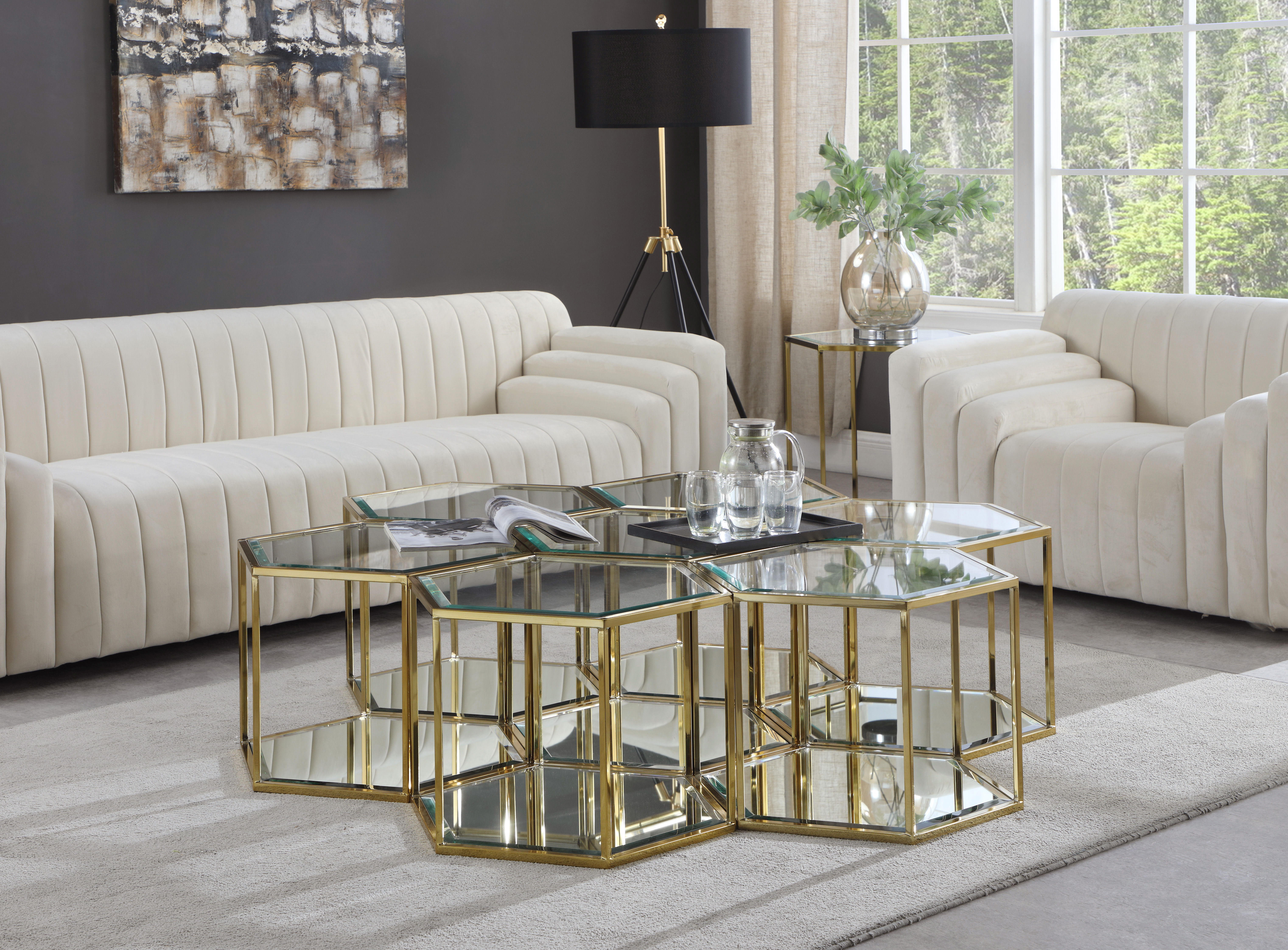 Sei - Coffee Table 7 Piece - Gold