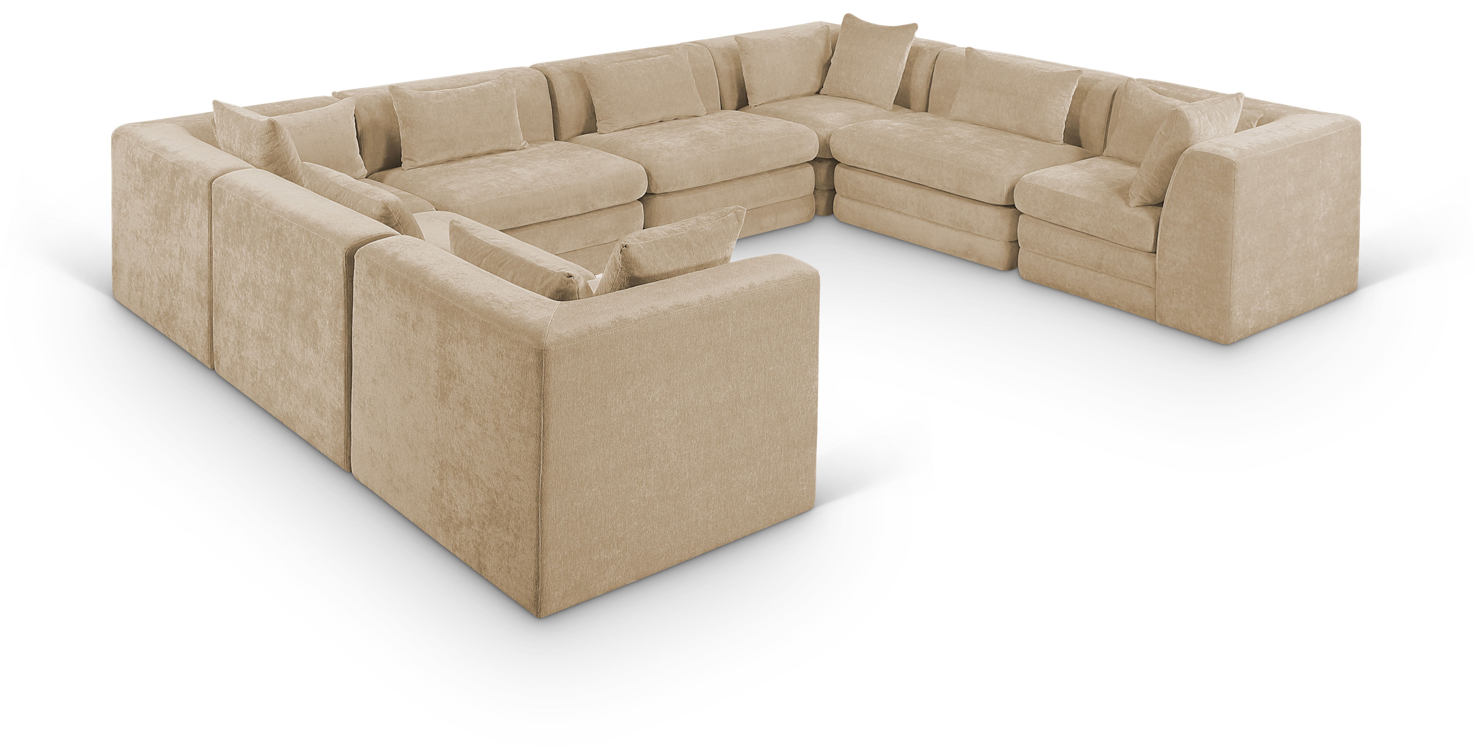 8 Pc · Chenille Fabric 152" Upholstered Modular Sectional