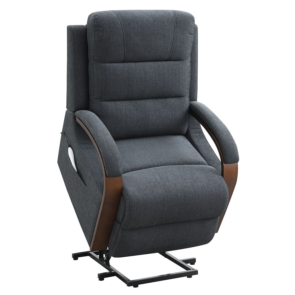 Kayla - Power Recliner With Lift & Heating & Massage - Gray Chenille, dark gray, view 8