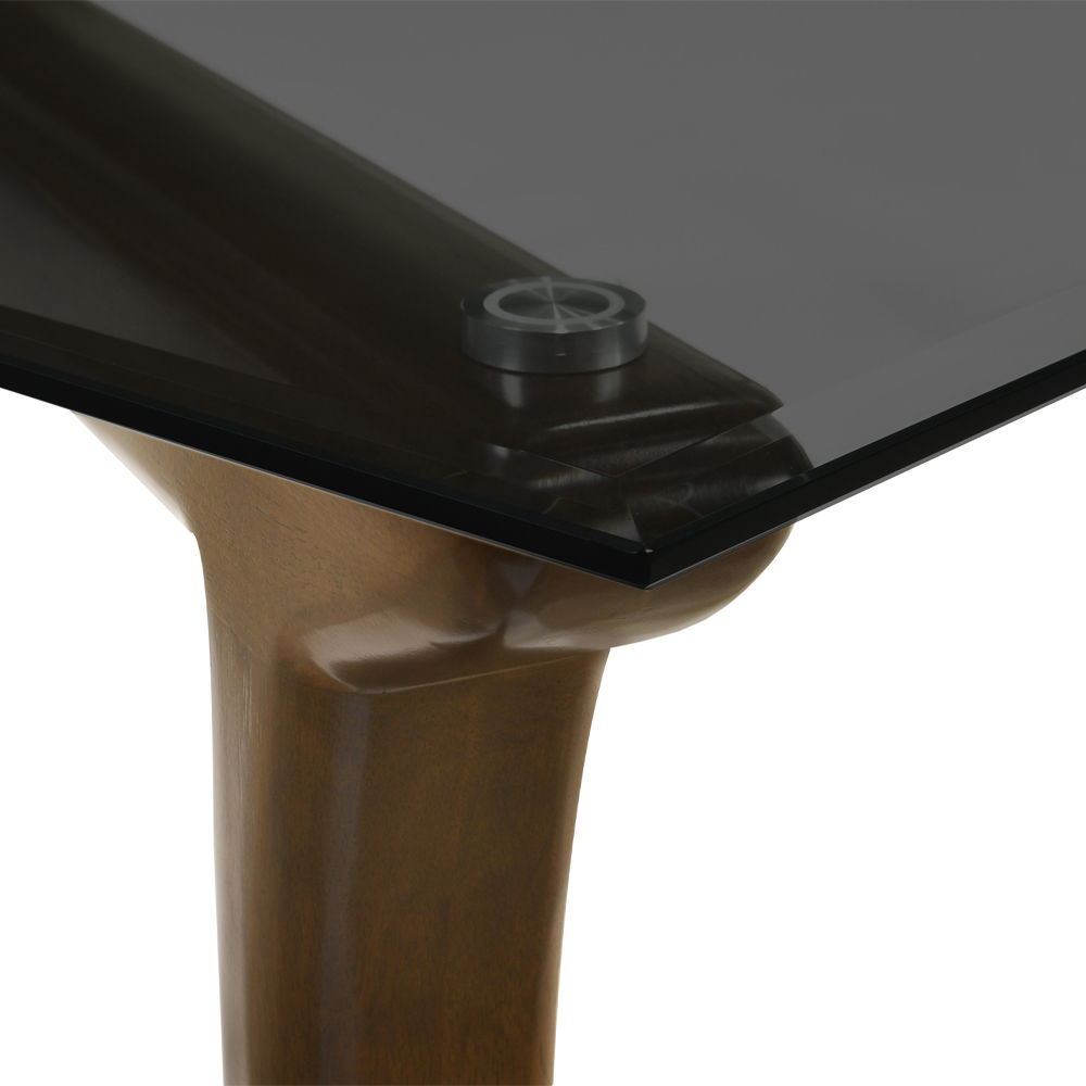 Danzel - Dining Table With Glass Top - Vintage Oak, dark brown, view 5