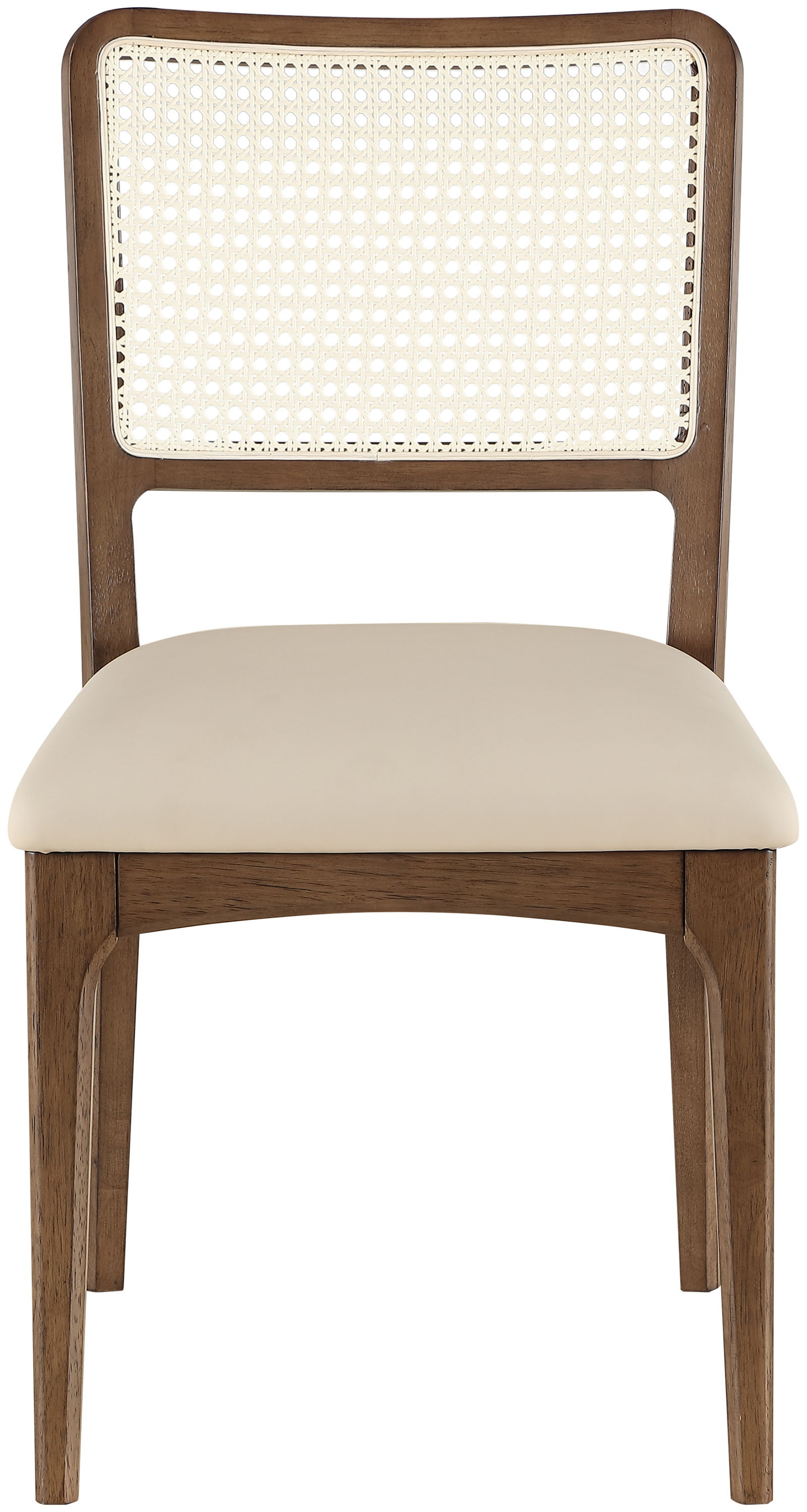 Atrium - Cane Back And Vegan Leather Upholstered Seat Dining Chair (Set of 2) - Beige
