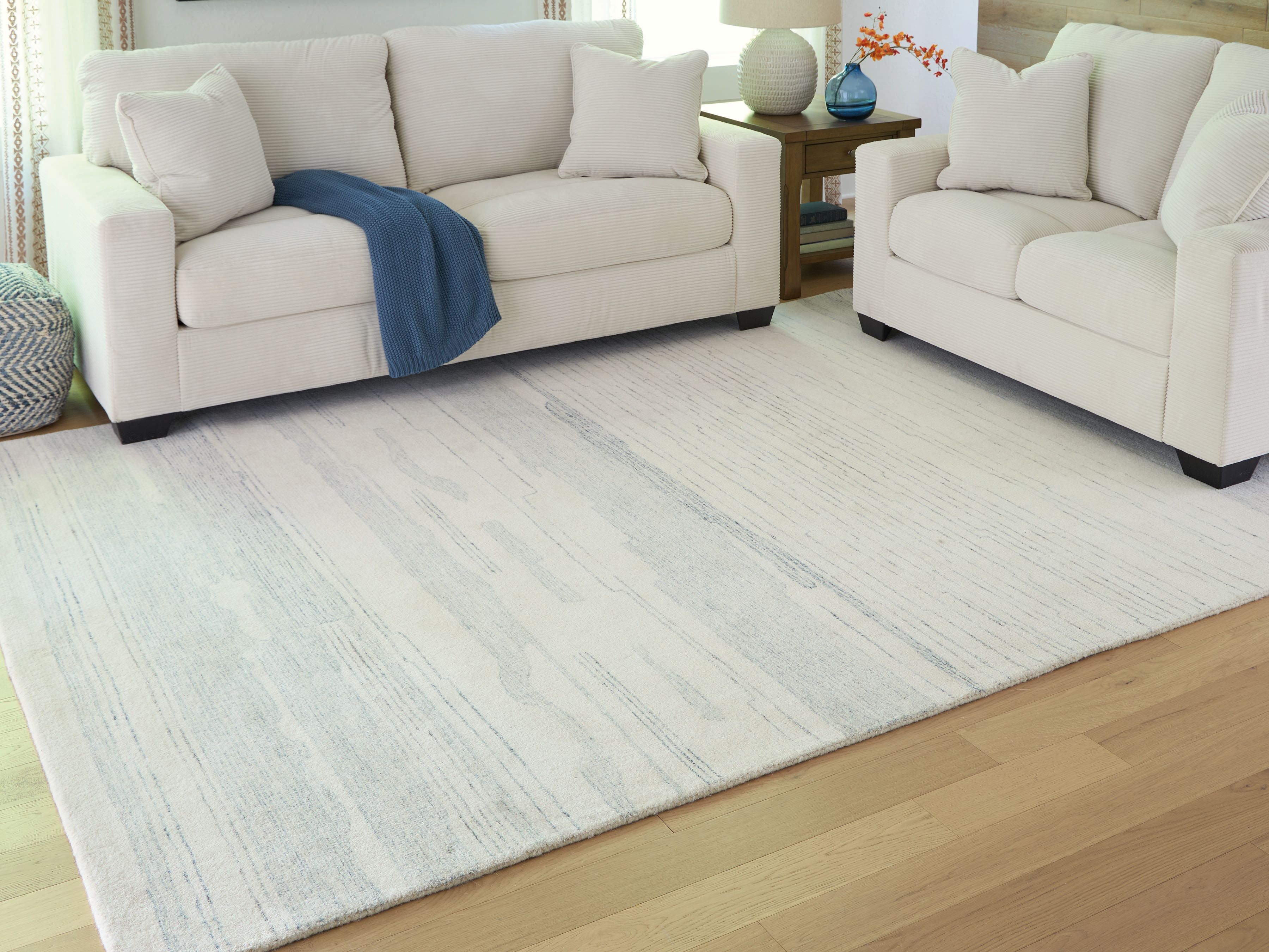 Ashley Furniture Genemost - 8' x 10' Rug - Ivory / Blue - Image 2
