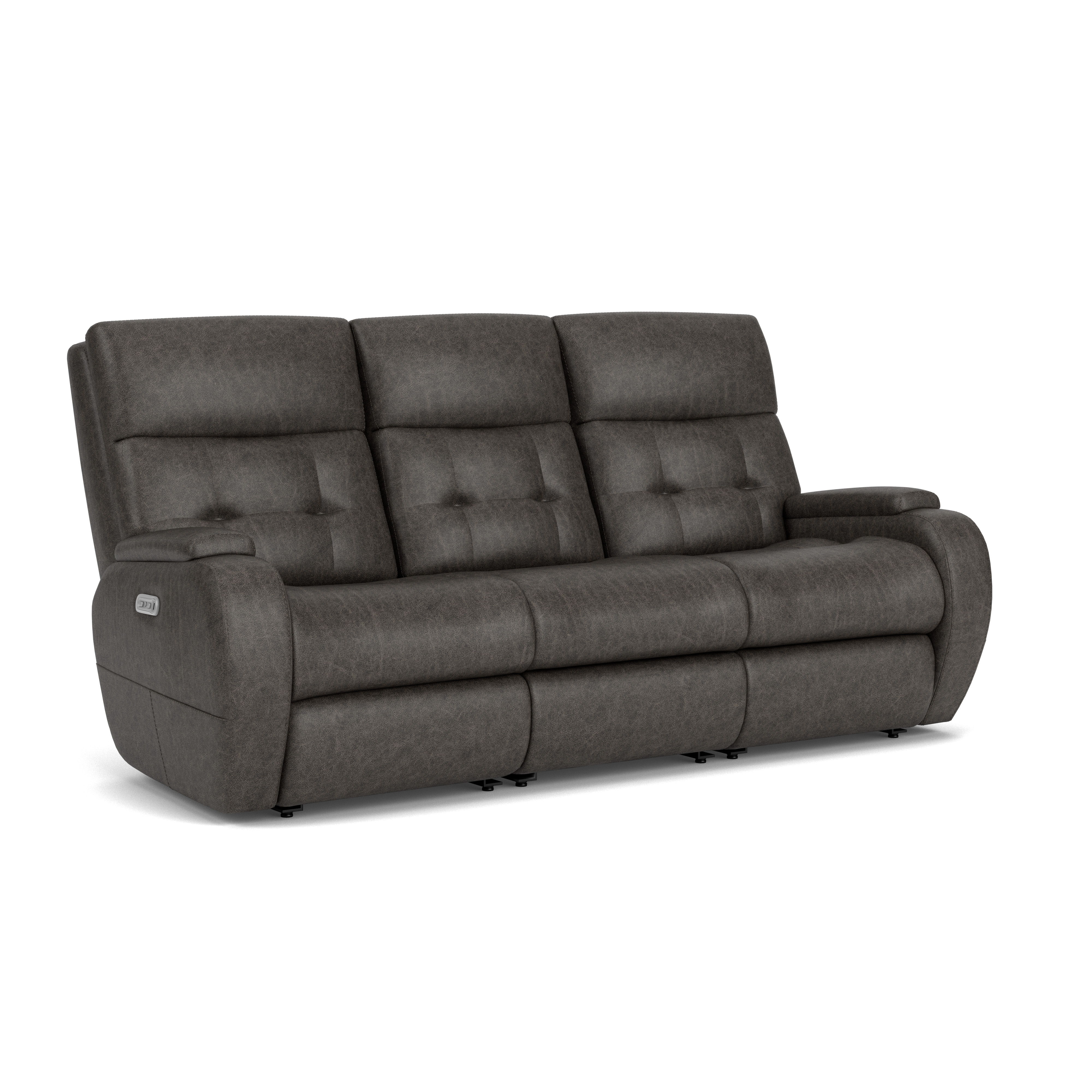 Strait - Leather Power Reclining Sofa With Power Headrests, gray, view 3