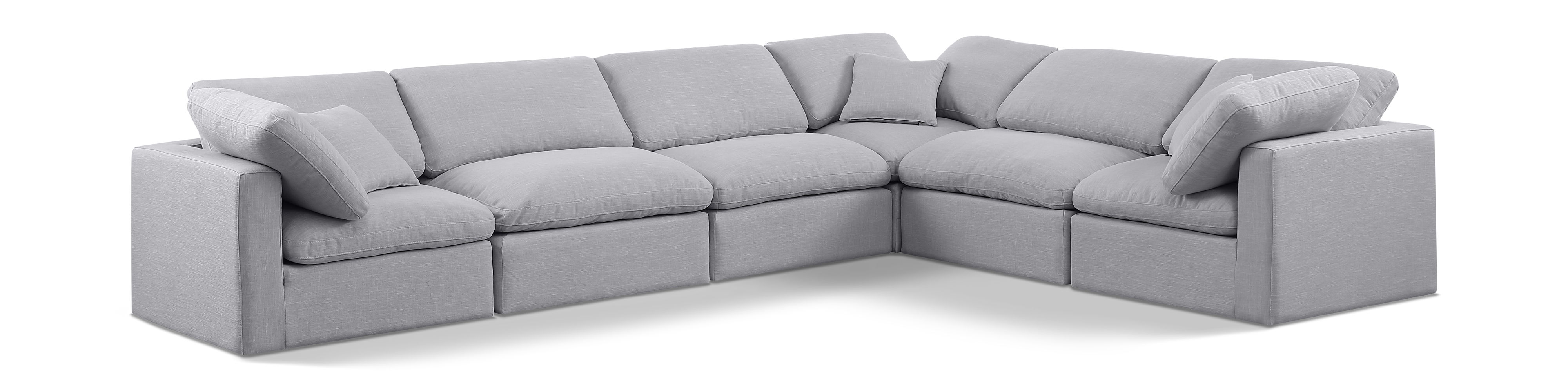 Indulge - Linen 6 Piece Modular Corner Sectional - Gray