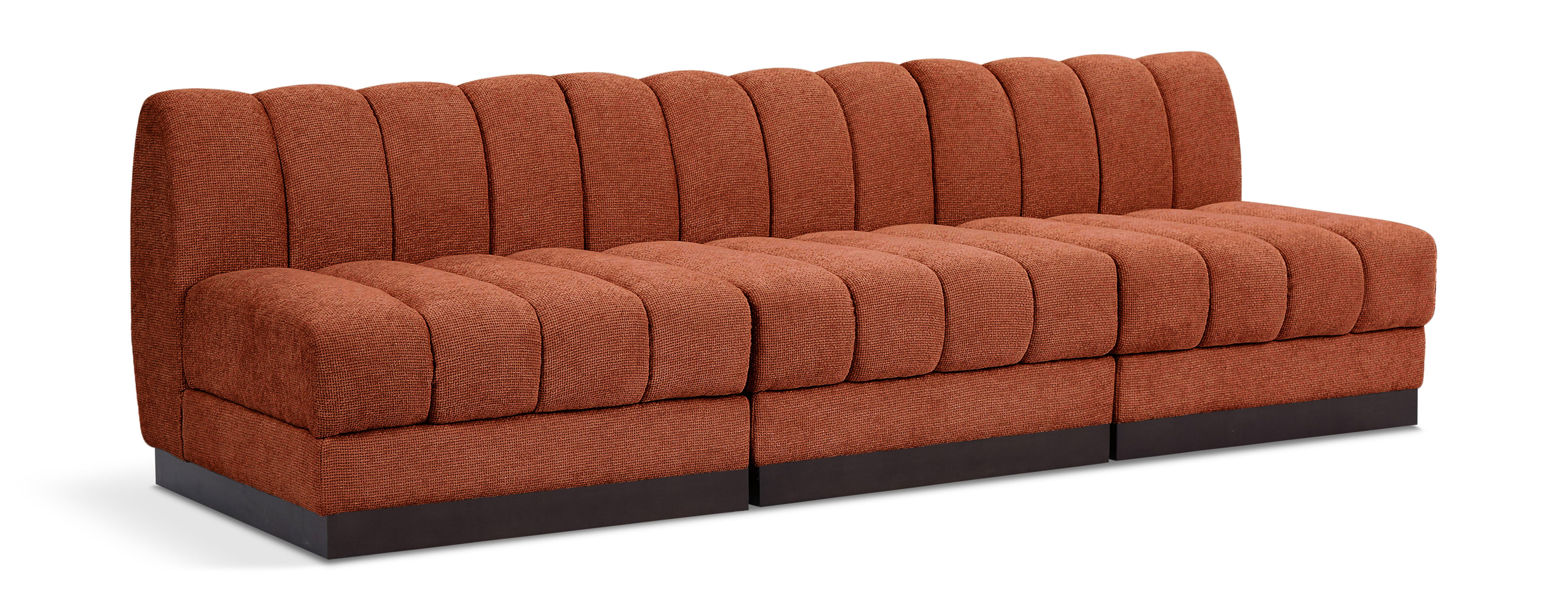Quinn - 3 Seat Modular Armless Sofa - Cognac