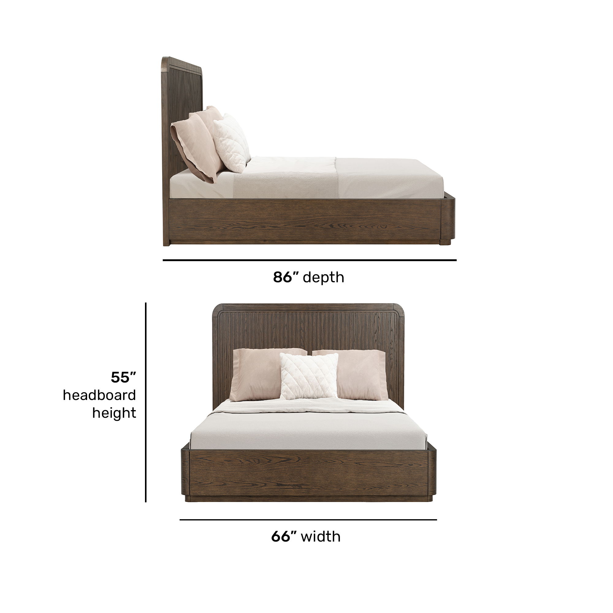 Athens - Queen Panel Bed - Dark Brown, dark brown, view 7
