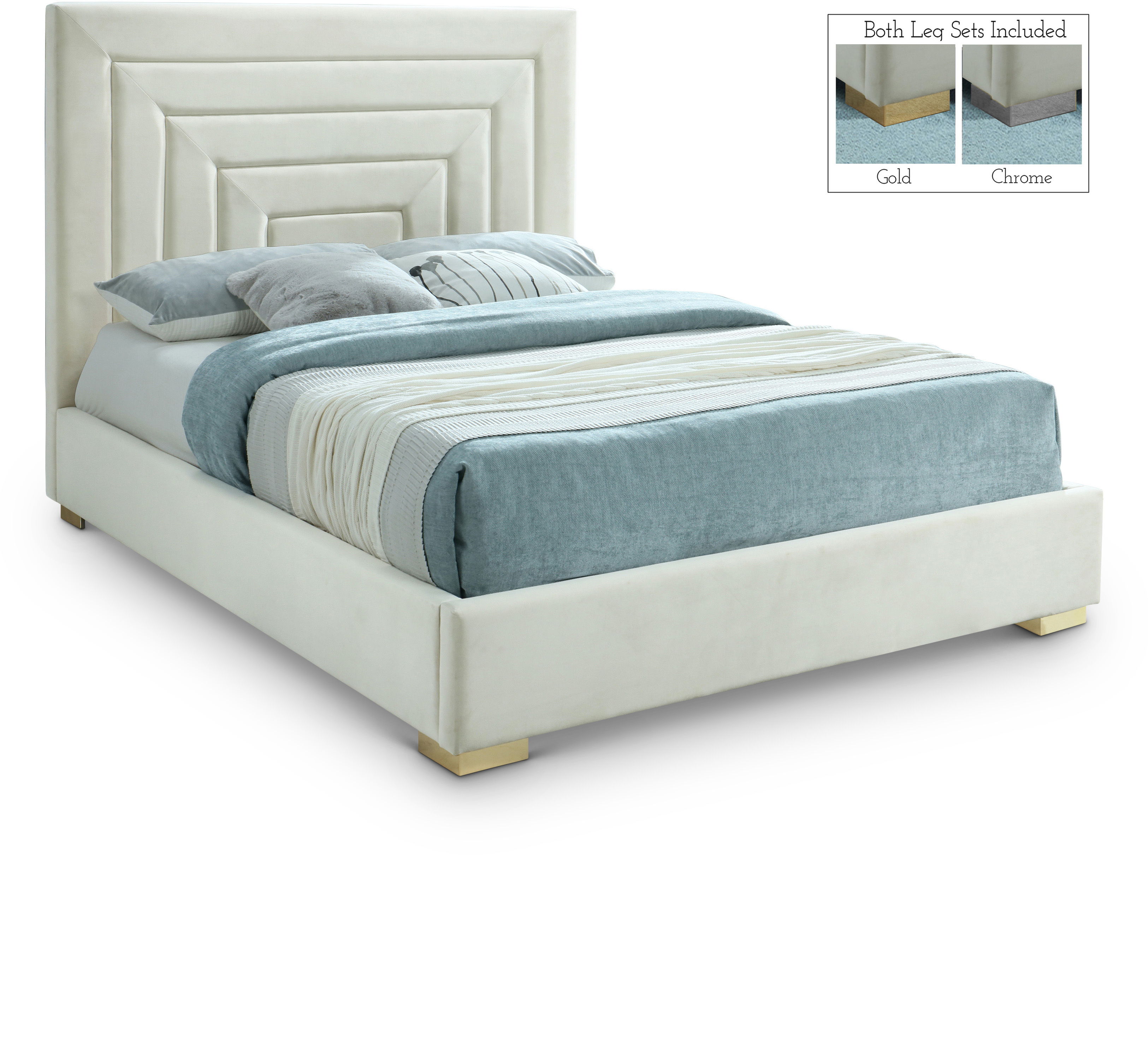 Nora - King Bed - Cream