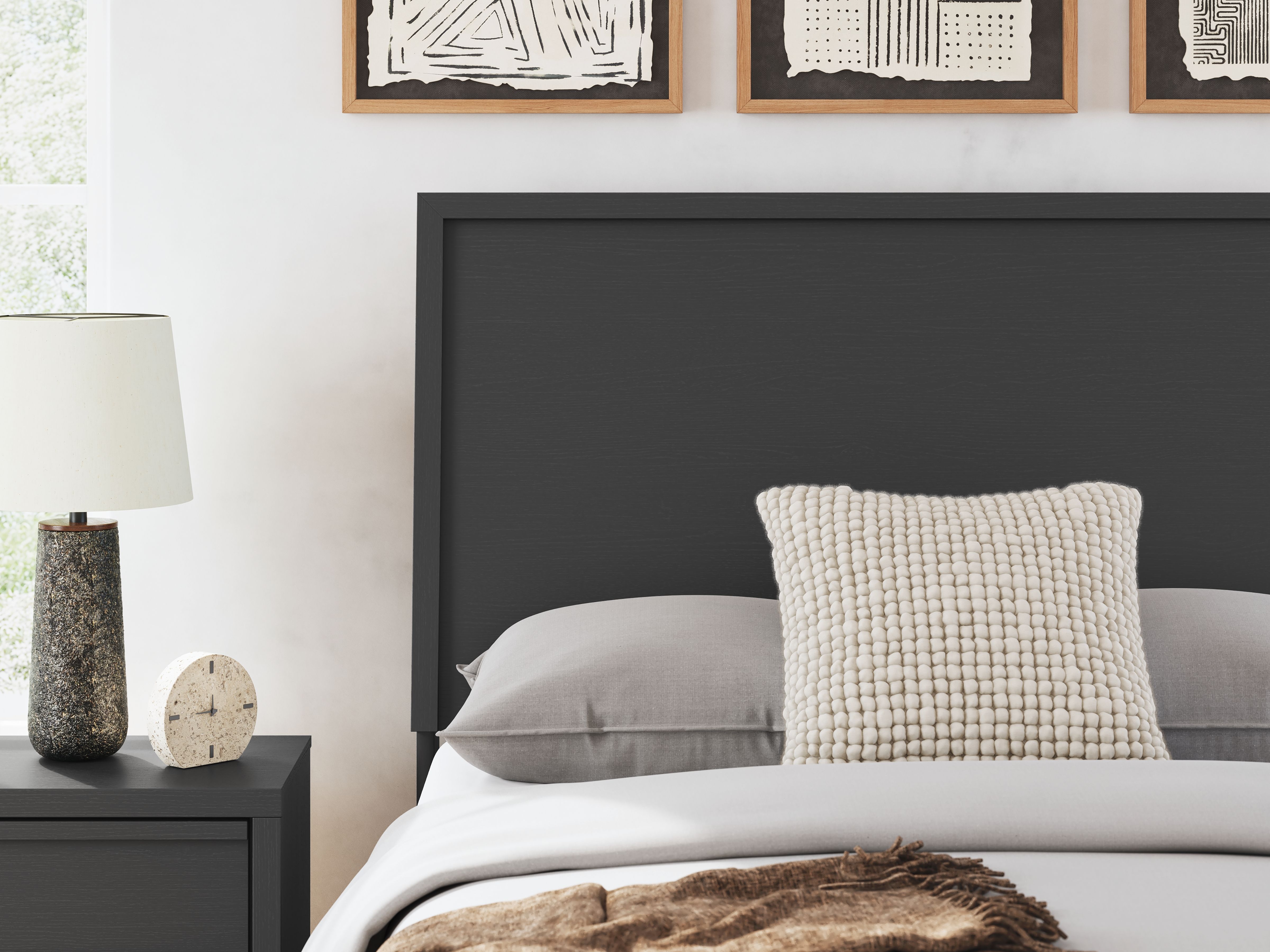 Ashley Furniture Danziar - Full Panel Bed With Low Footboard - Black - Image 9