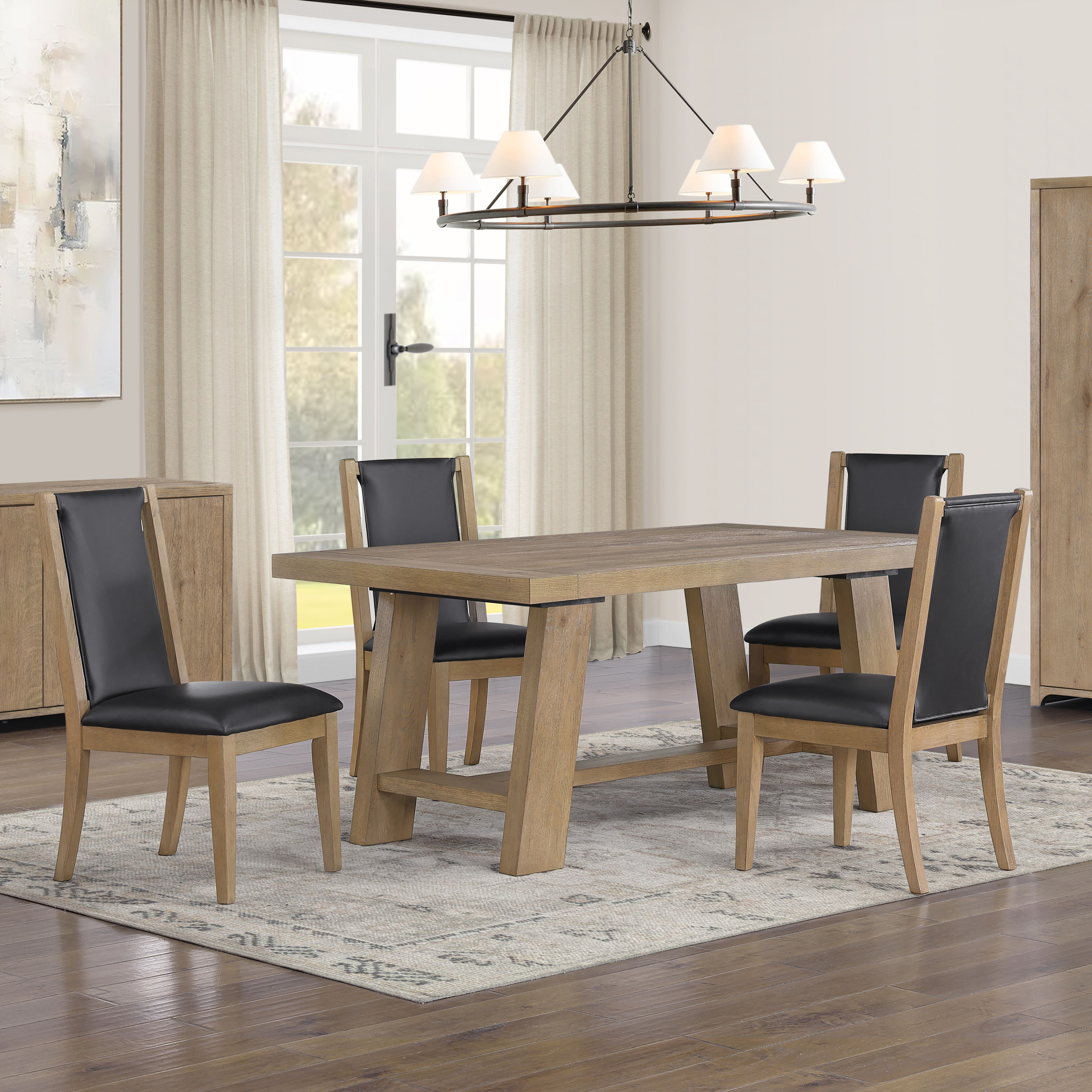 Orinda - 5 Piece Dining Set - Light Brown / Black
