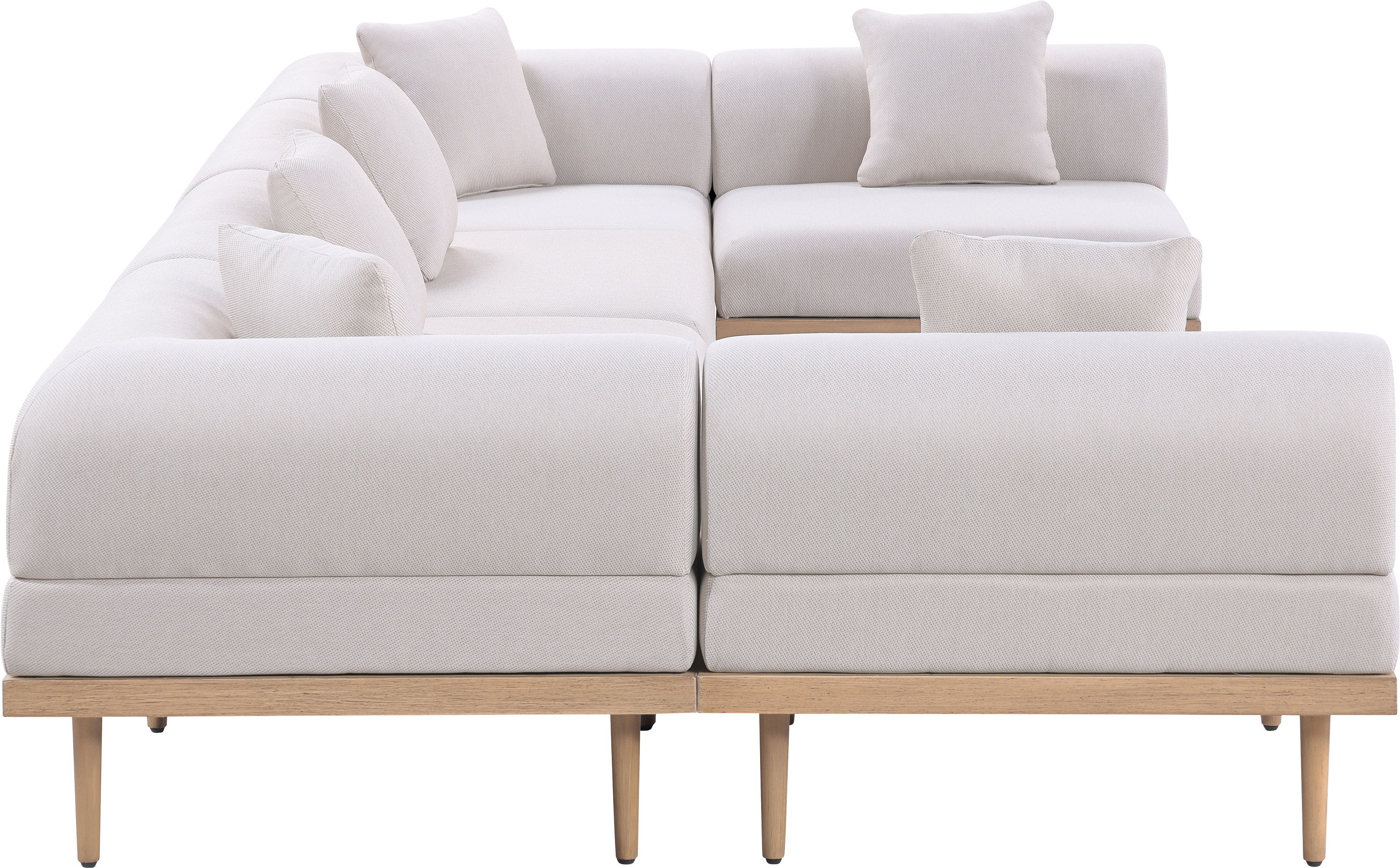 Laguna - 6 Piece 142" Outdoor Patio Modular Sectional - Beige