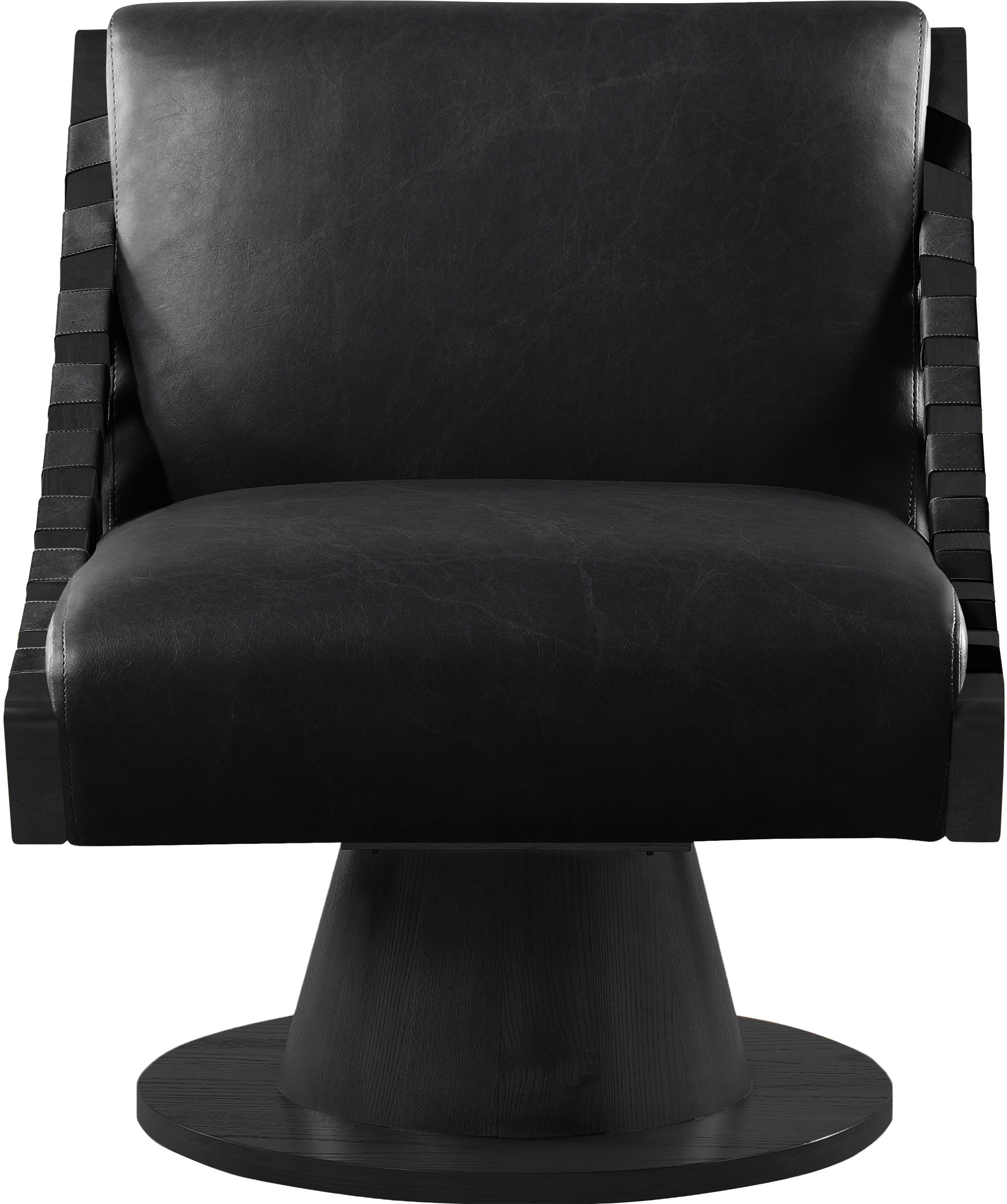 Millwin - Swivel Accent Chair With Black Base - Black