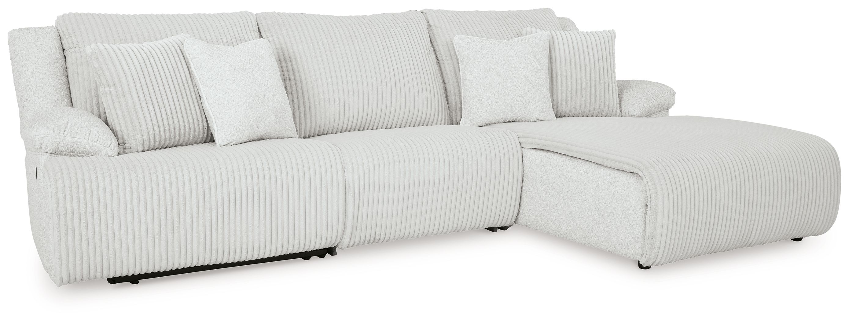 Ashley Top Tier - Alloy - 3-Piece Reclining Sectional Sofa With Raf Press Back Chaise