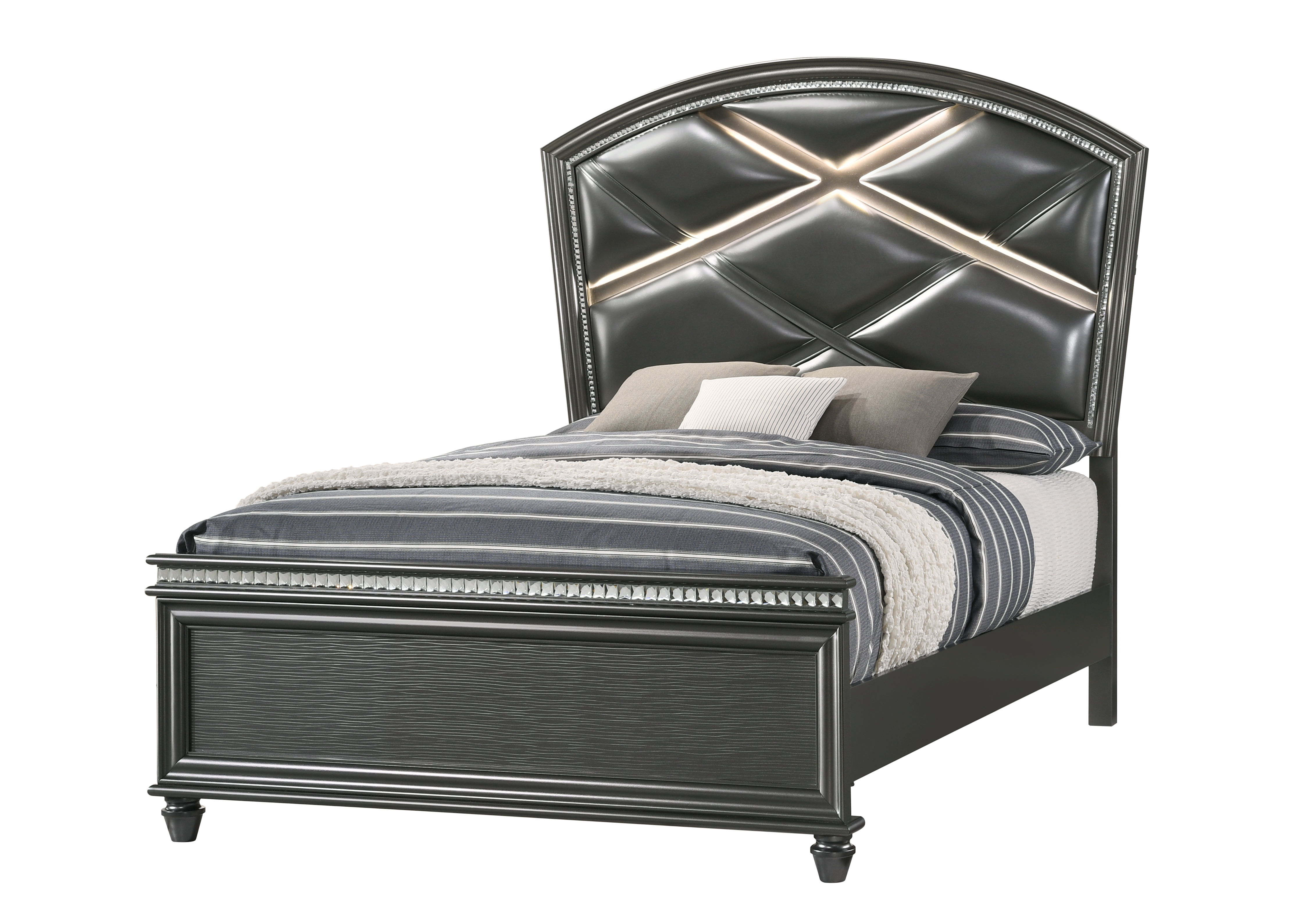 Adira - Upholstered Queen Bed - Gray