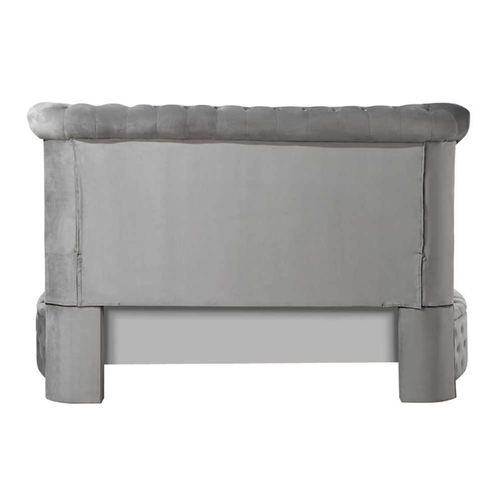 Gaiva - Queen Bed With Storage - Gray Velvet, dark gray, view 4