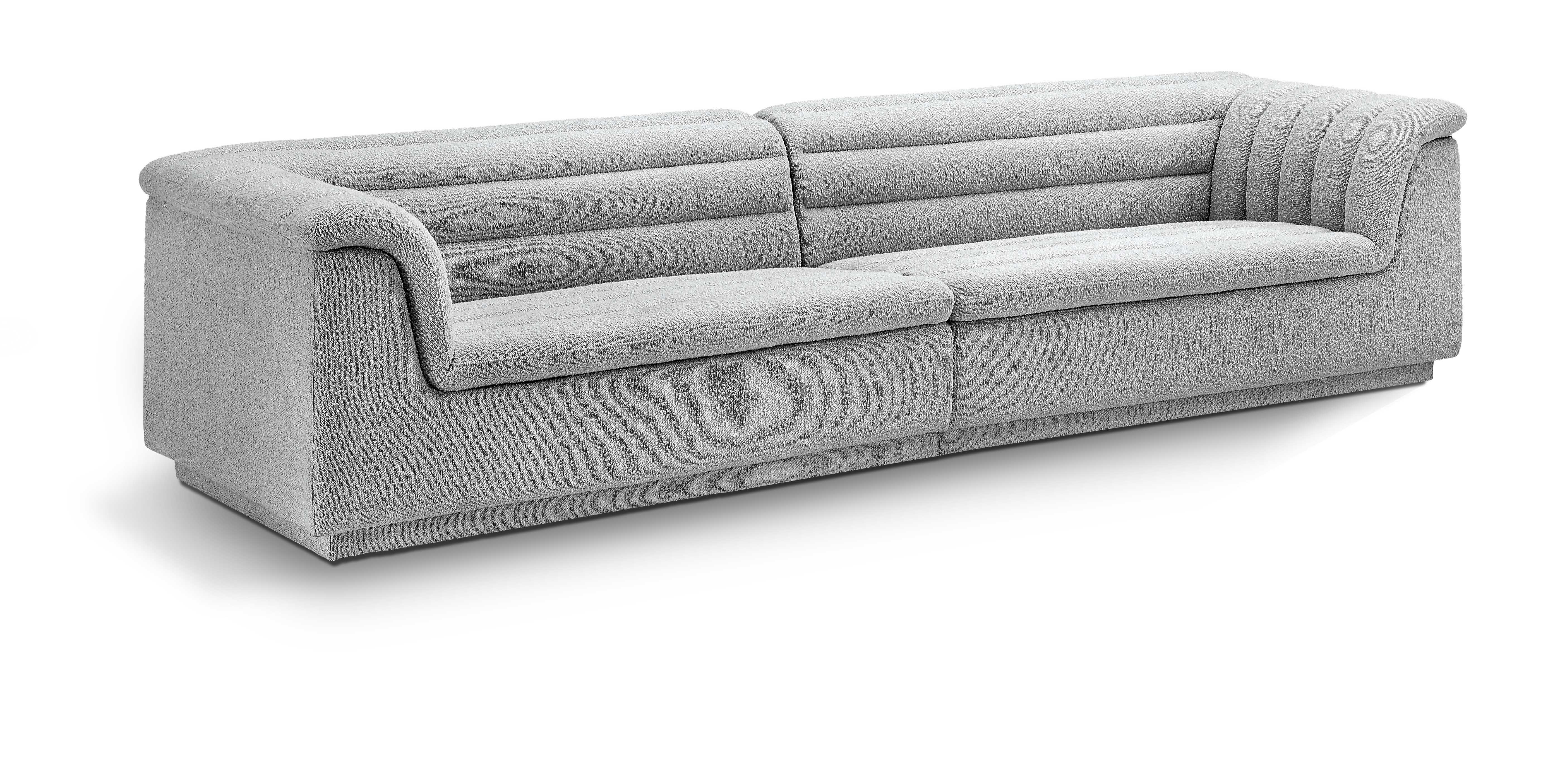 Cascade - Boucle Modular Sofa - Gray