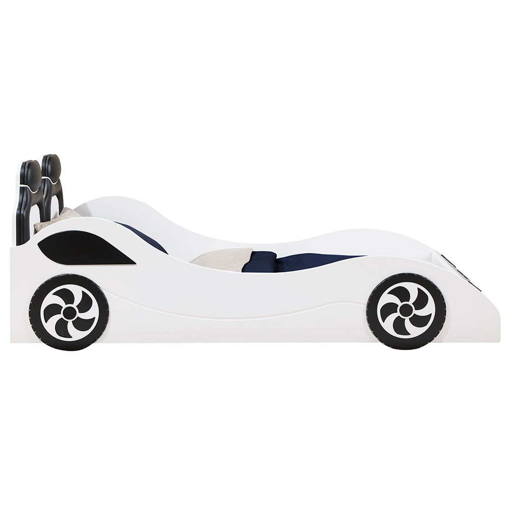 Colen - Twin Car Bed - White, white, view 3