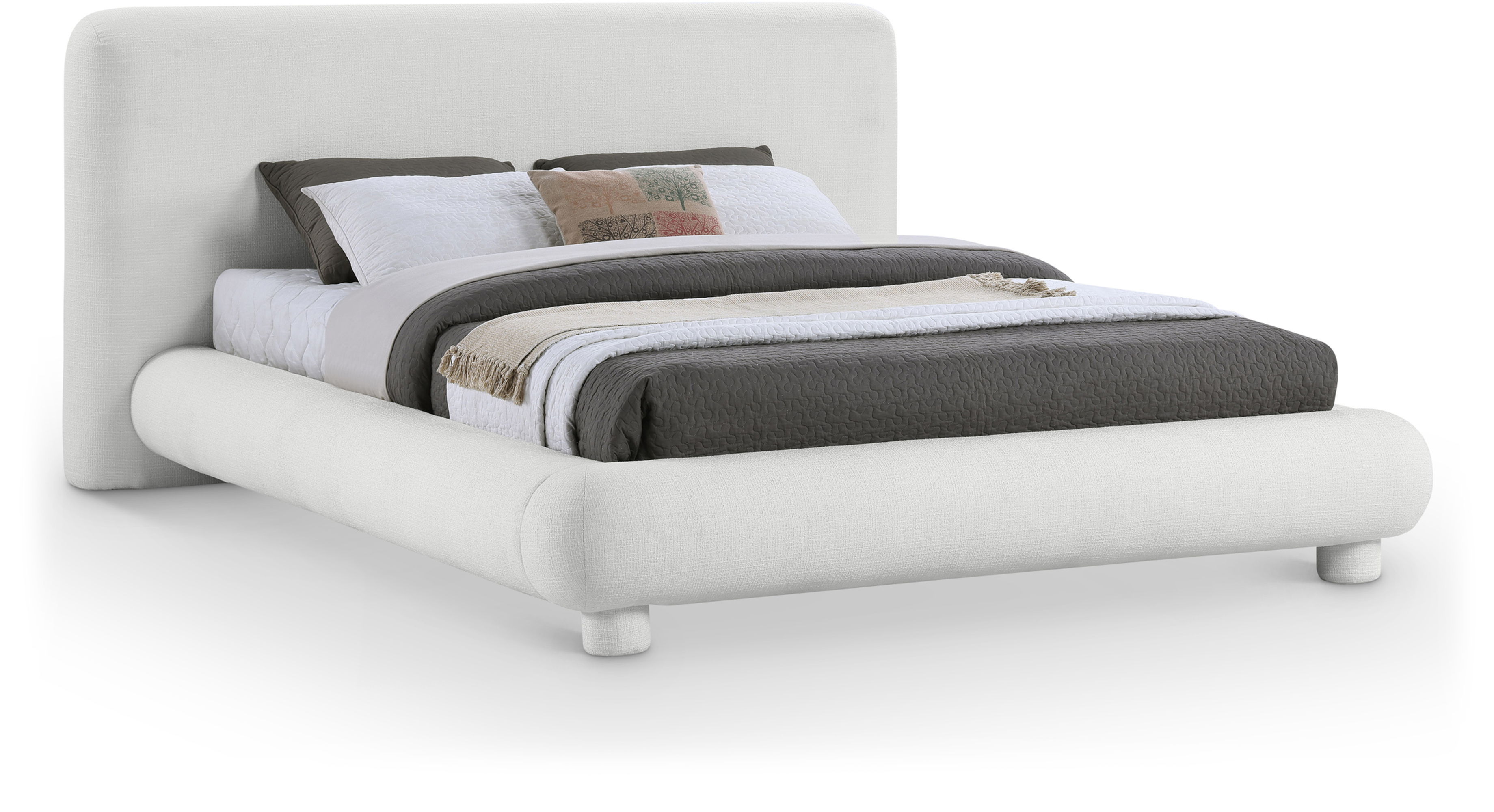 Blair - Fabric King Bed - Cream