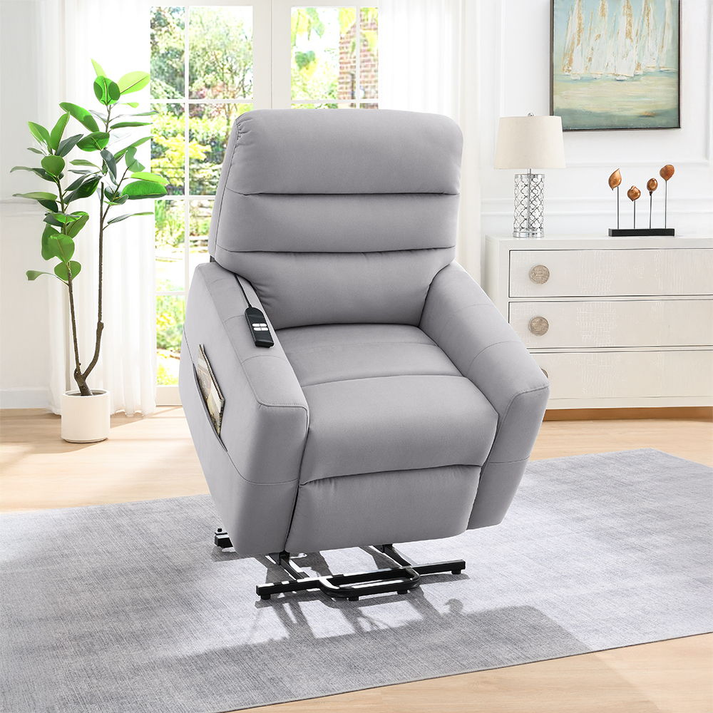 Freddie - Power Motion Recliner With Lift - Gray, light gray, view 2