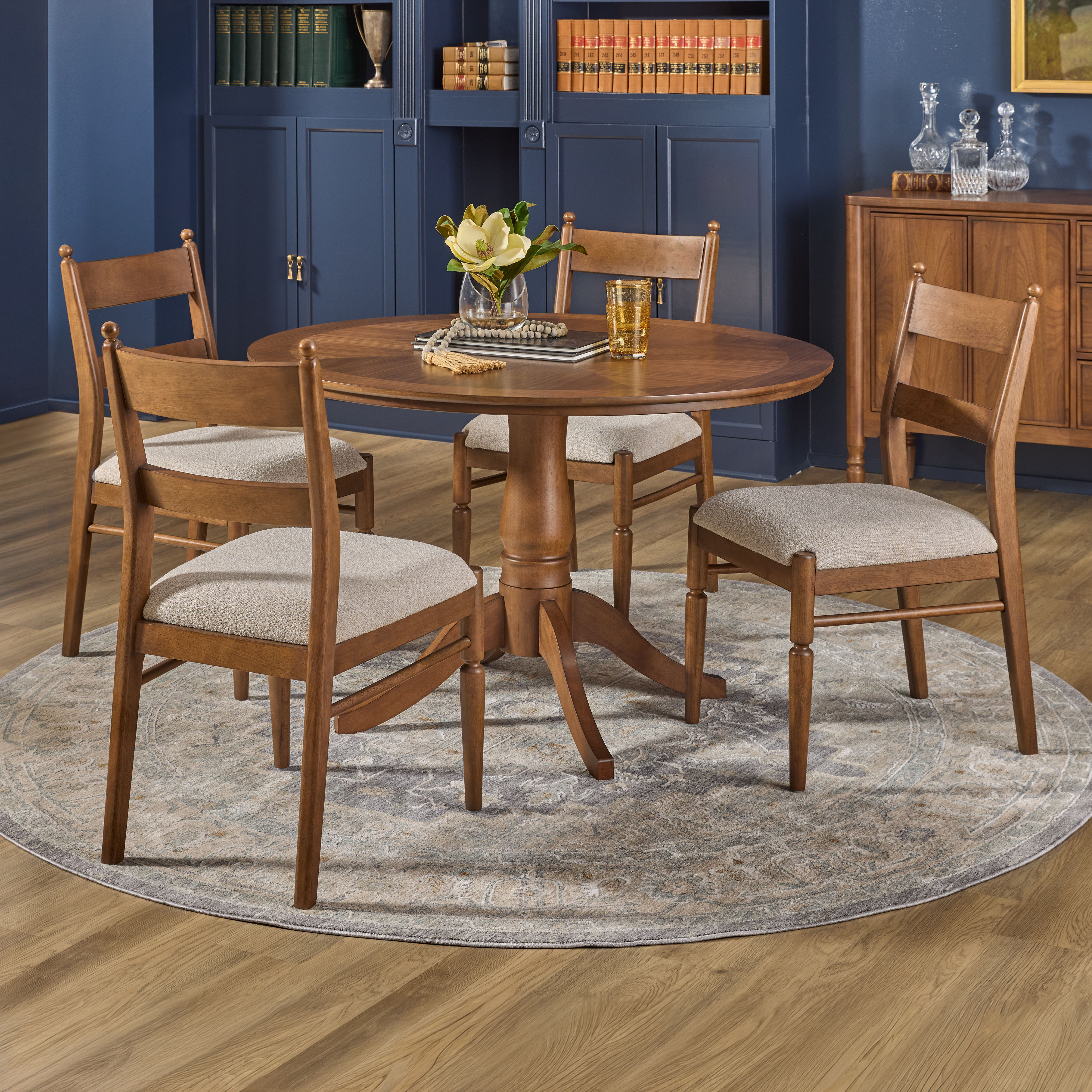 Azalea - Round Dining Table - Walnut, dark brown, view 4