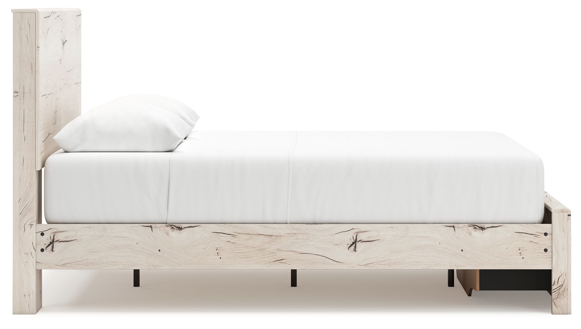 Ashley Furniture Lawroy - 6 Pc. - Dresser, Mirror, Queen Panel Bed With Storage Footboard - Light Natural - Image 11