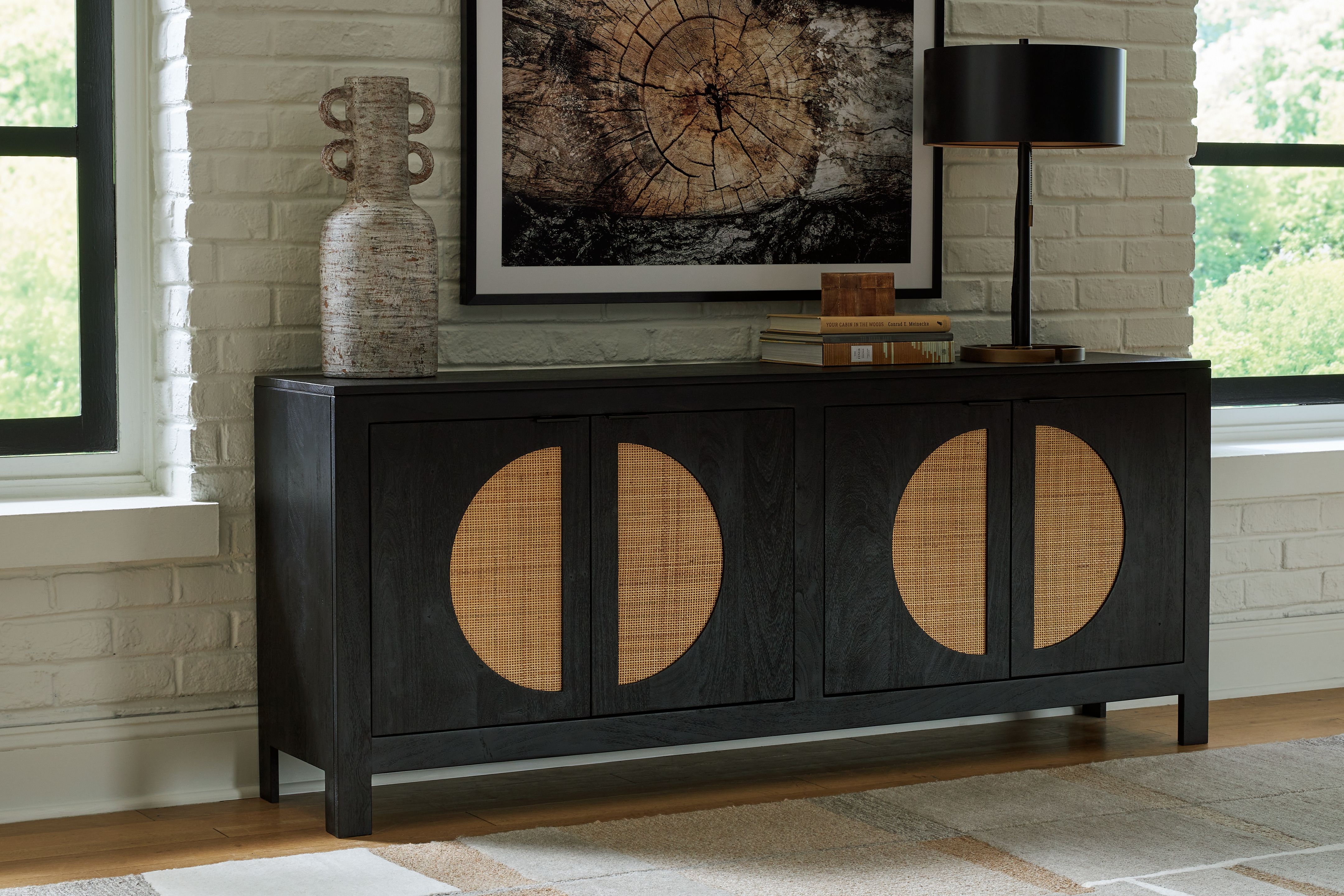 Ashley Furniture Cliffiings - Accent Cabinet - Black / Natural - Image 2