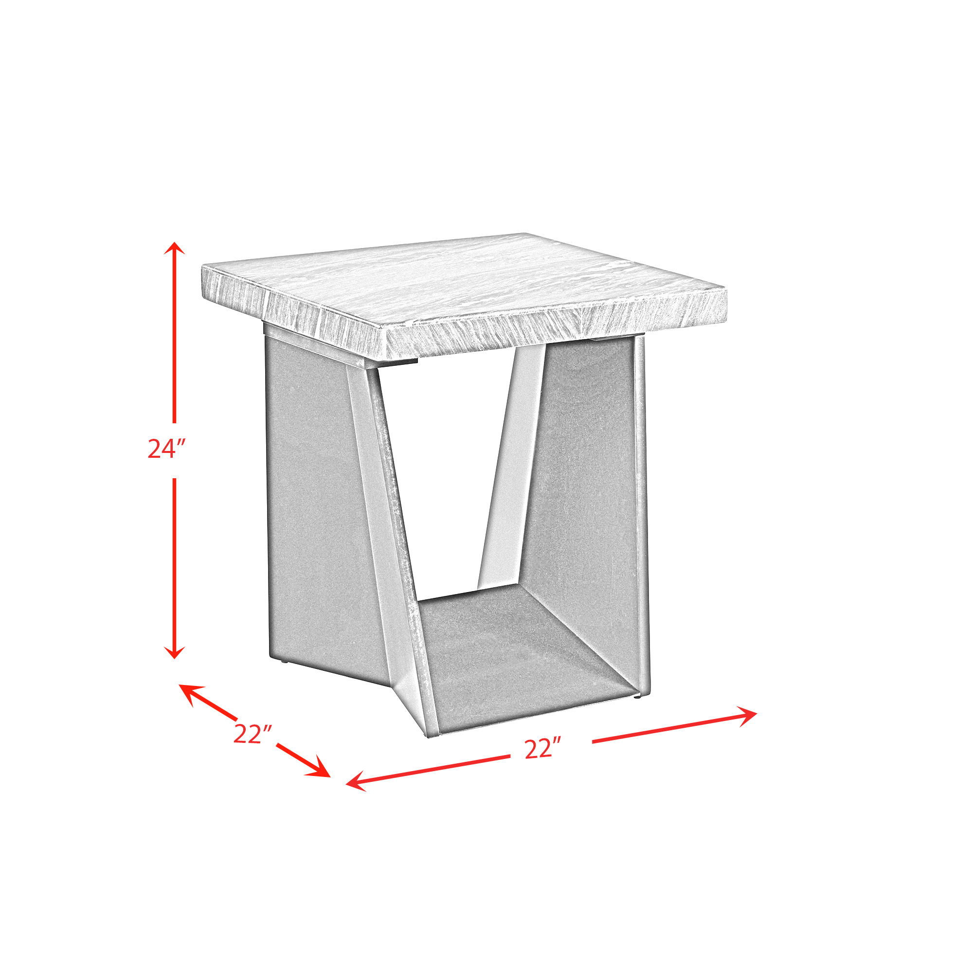 Beckley - End Table With Dark Marble Top - Blue