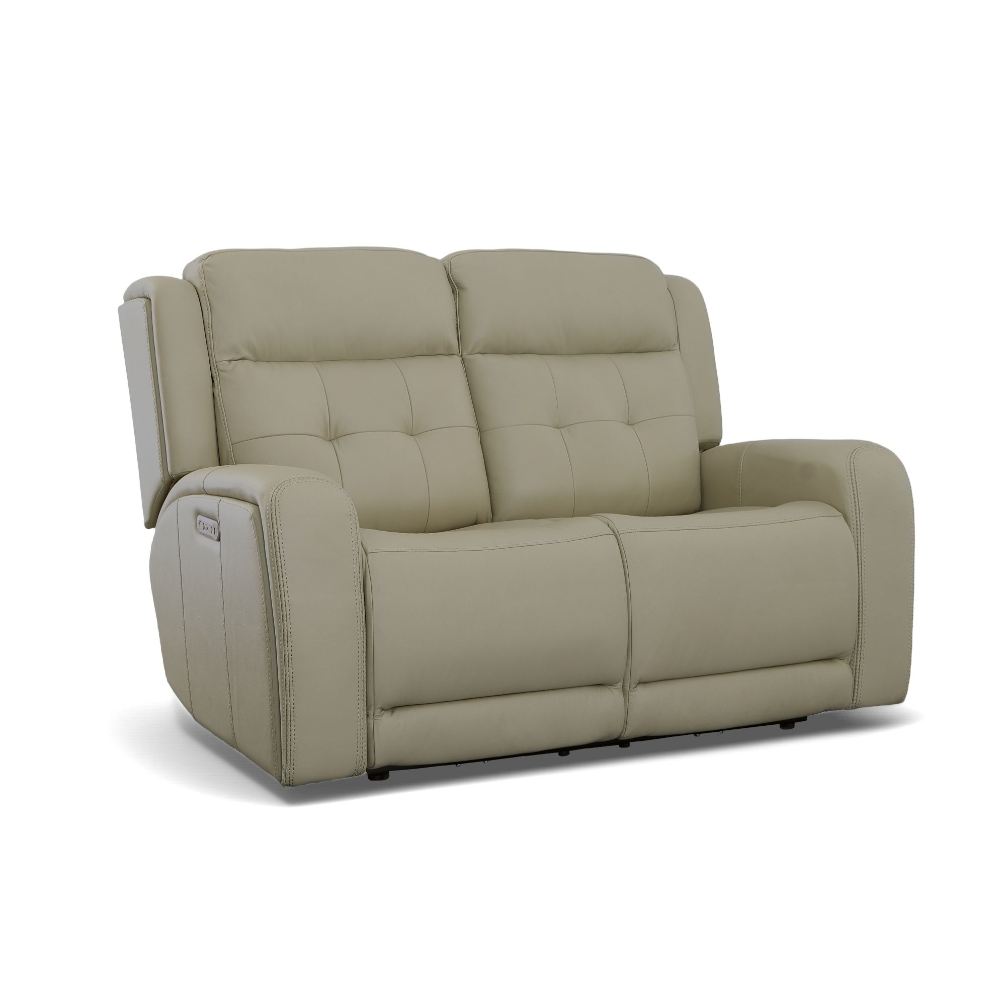 Grant - Power Reclining Loveseat With Power Headrests - Ivory, beige