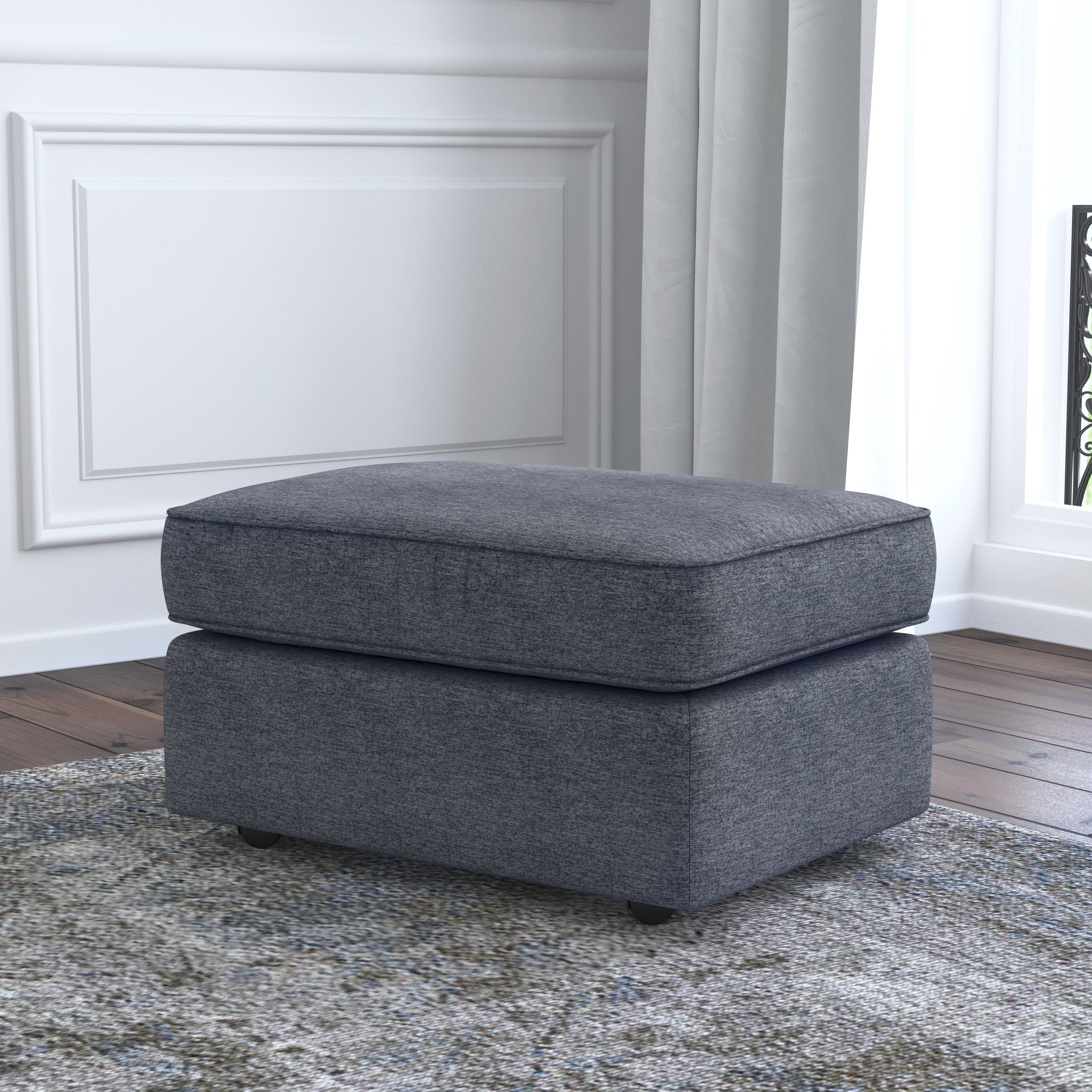 Vail - Fabric Ottoman, dark gray