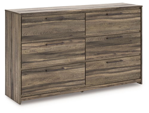 Elbrim - Six Drawer Dresser - Brown, dark brown