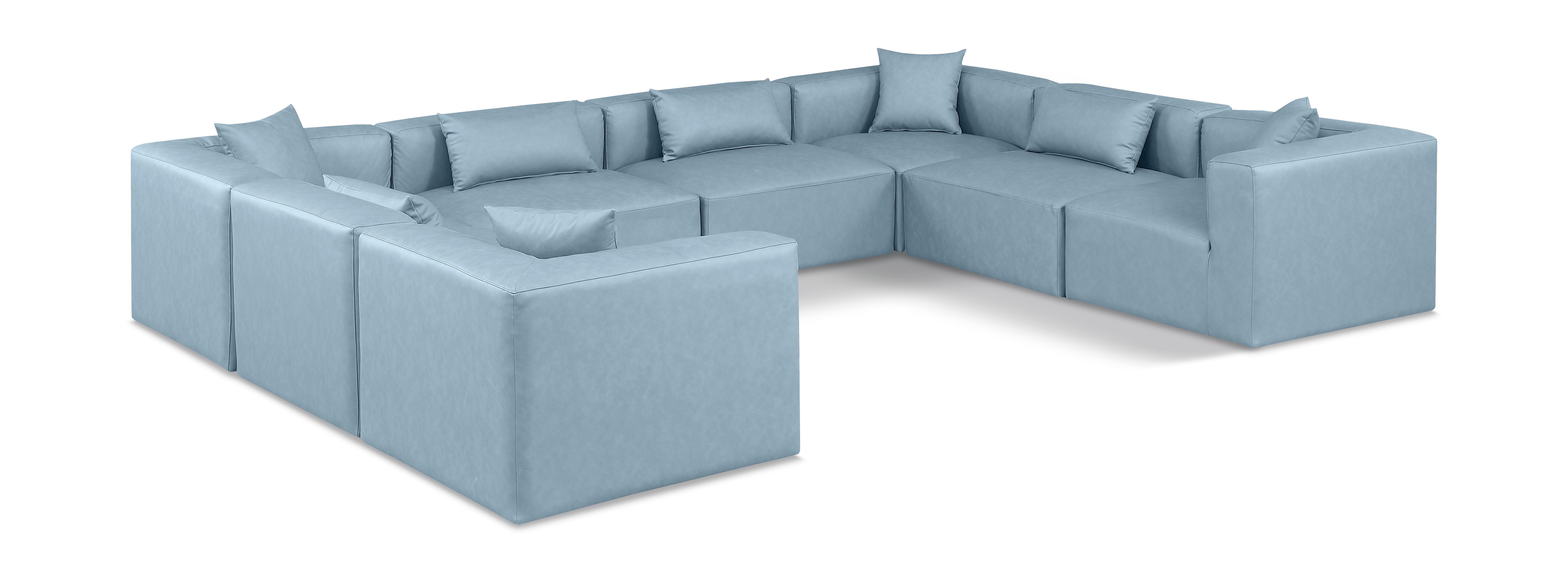 Cube - 8 Piece Modular Sectional - Light Blue