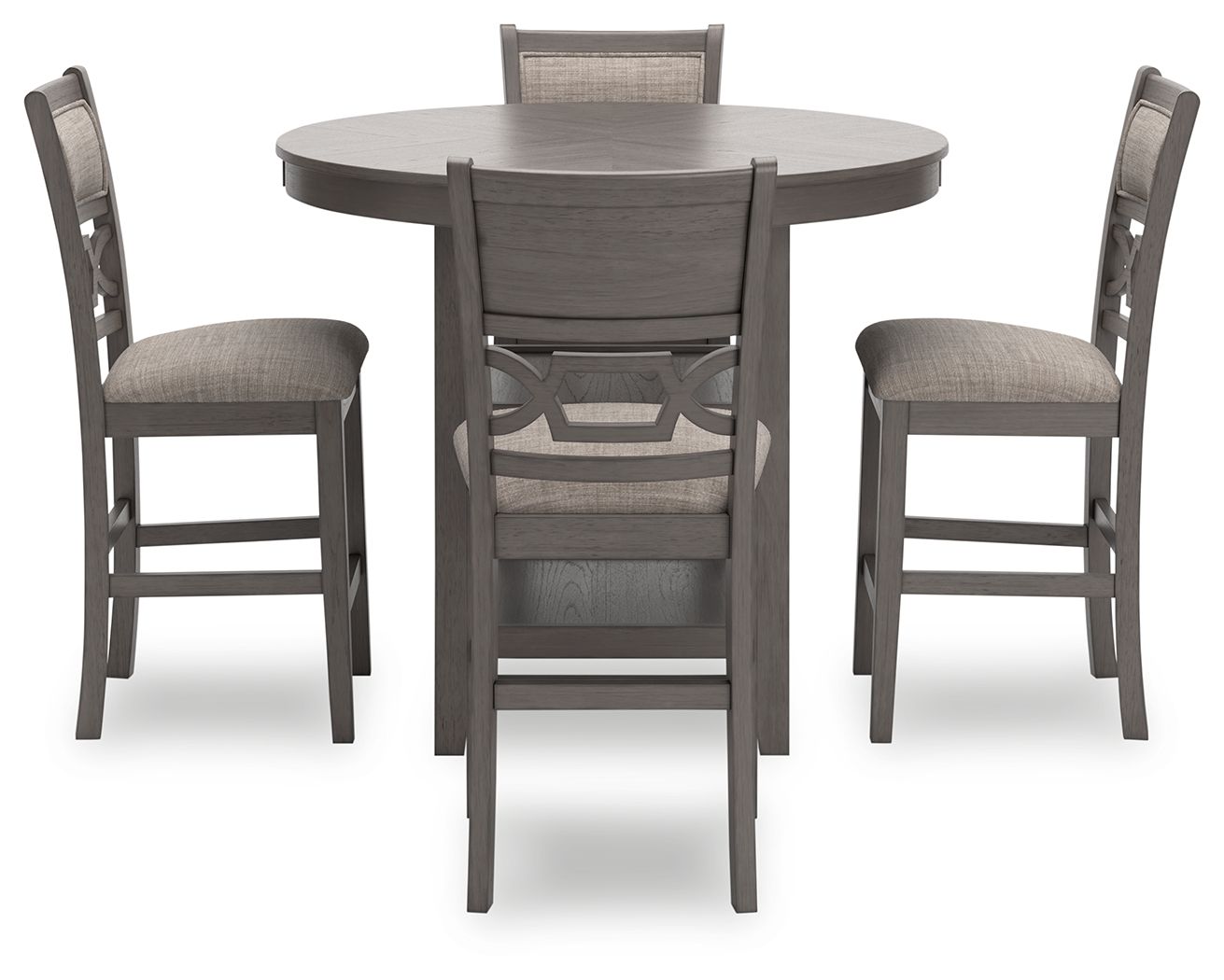 Ashley Furniture Wrenning - Drm Counter Table Set (Set of 5) - Gray - Image 3