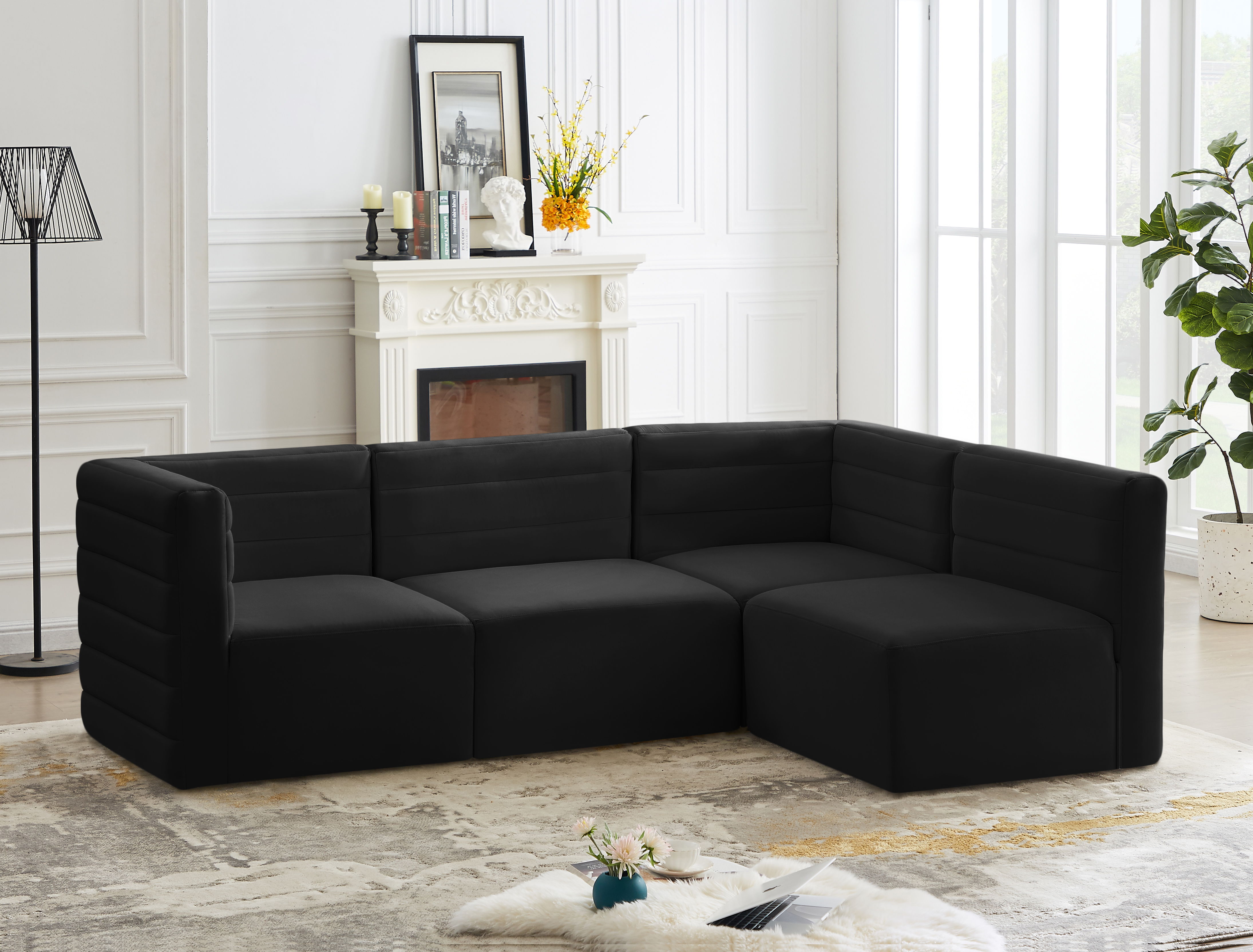 Quincy - 4 Piece Modular Sectional - Black