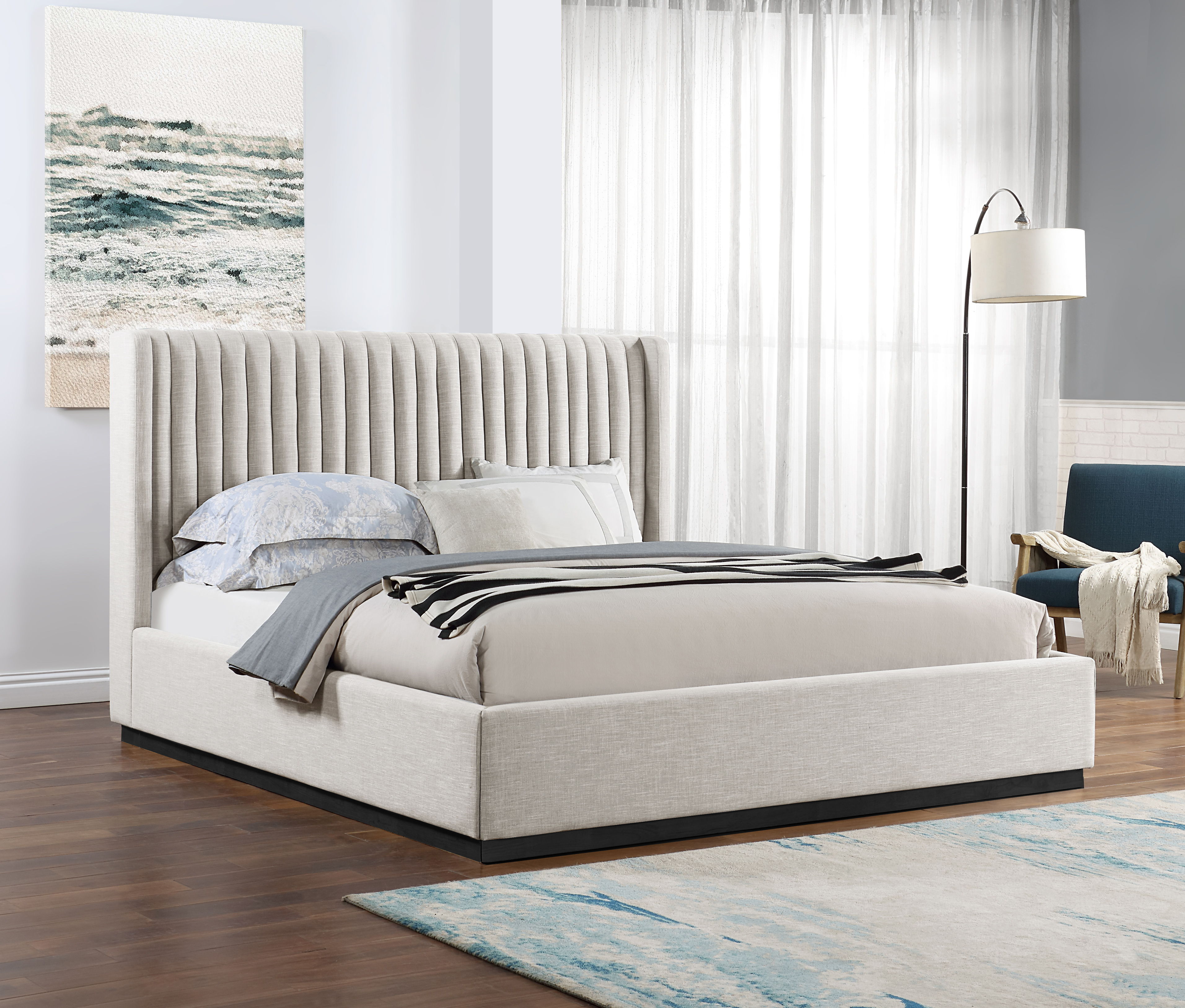 Logan - King Bed - Beige