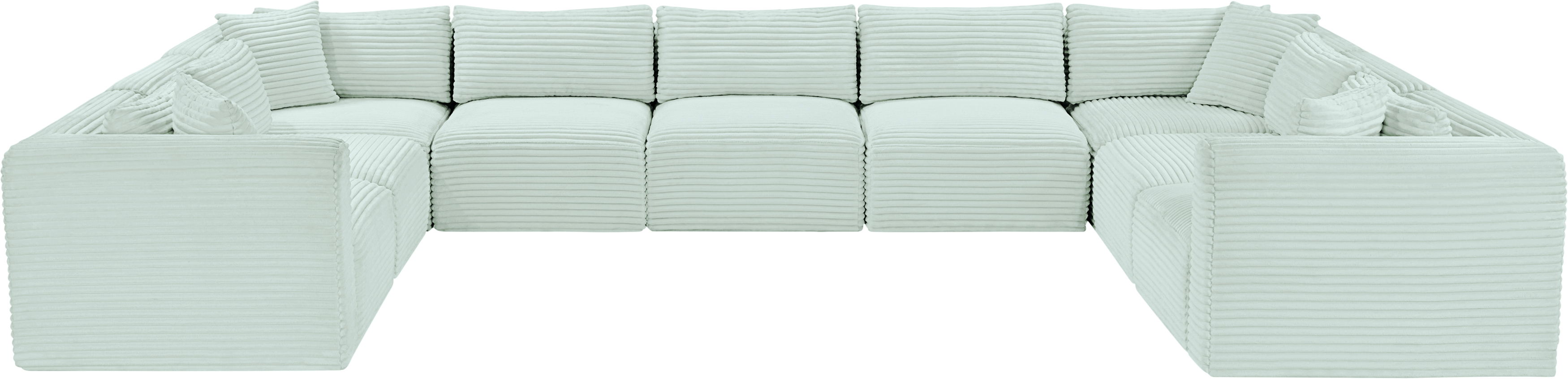 Shaggy - 9 Piece Modular U-Shaped Sectional - Mint