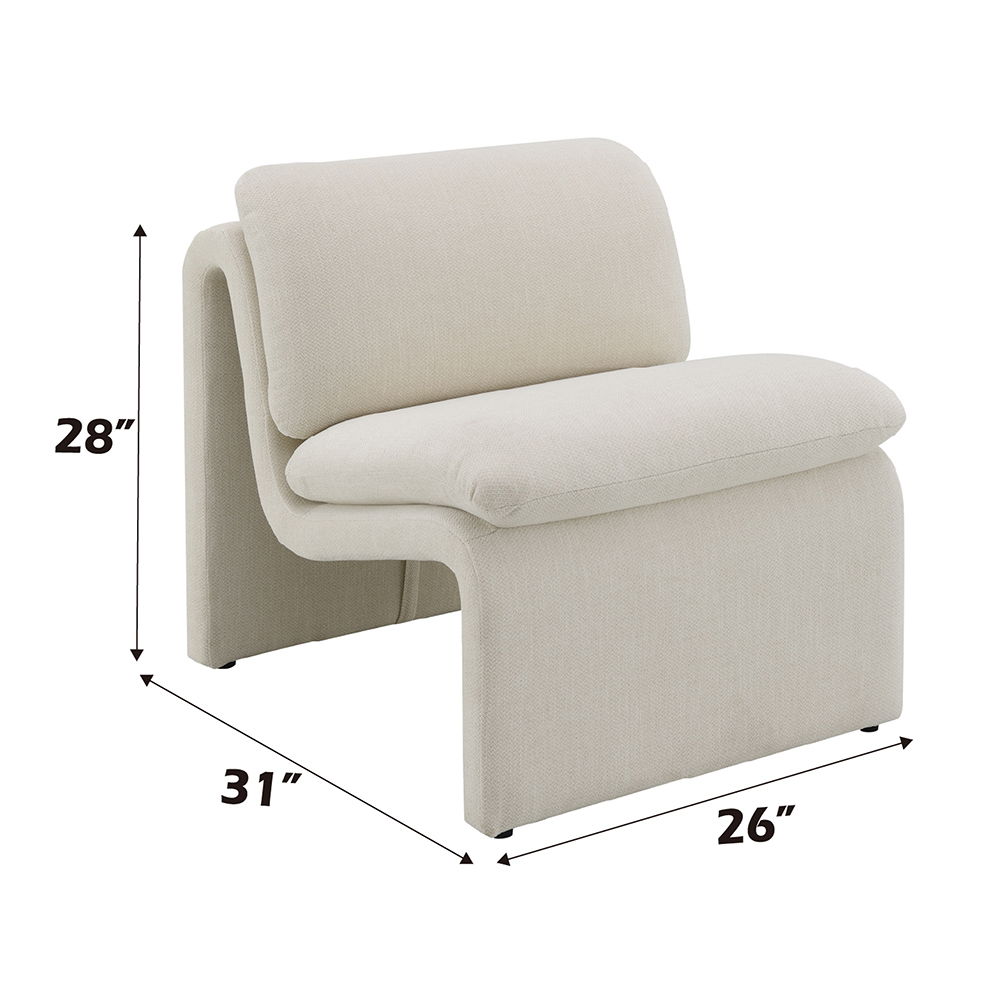 Jaeda - Accent Chair - Ivory Boucle, beige, view 7