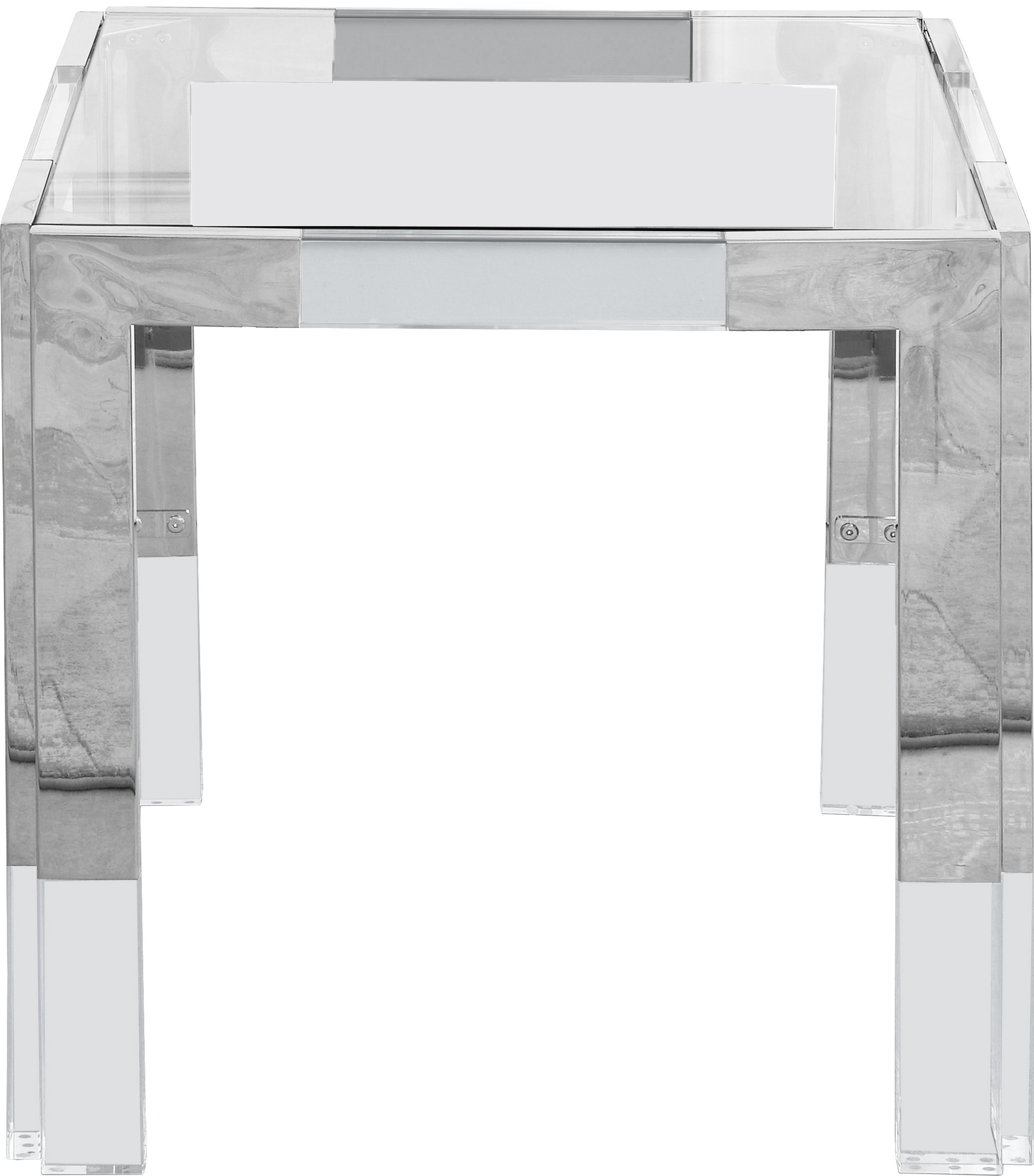 Casper - Steel End Table - Pearl Silver