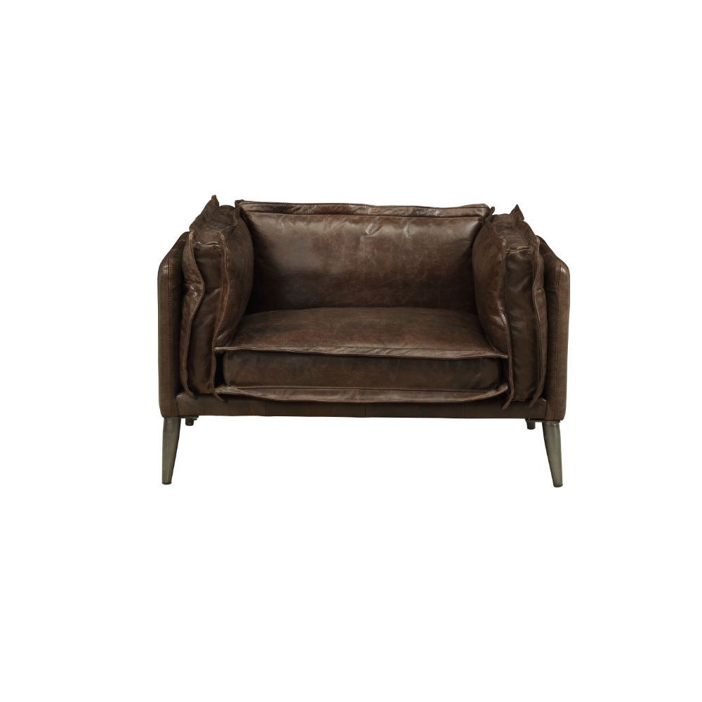Porchester - Chair - Distress Chocolate Top Grain Leather, dark brown, view 2