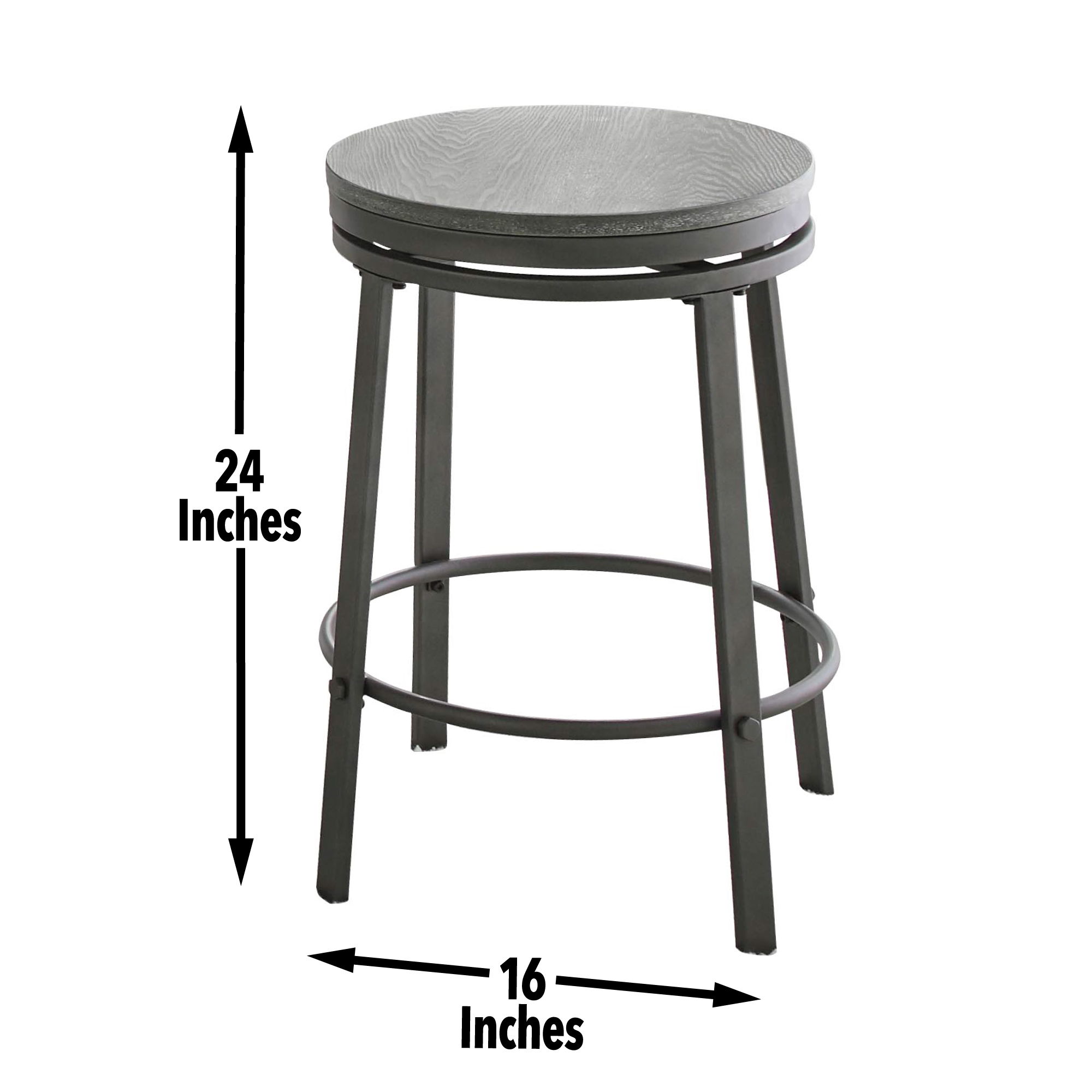 Portland - 3 Piece Dining Set With Round Counter Table - Gray